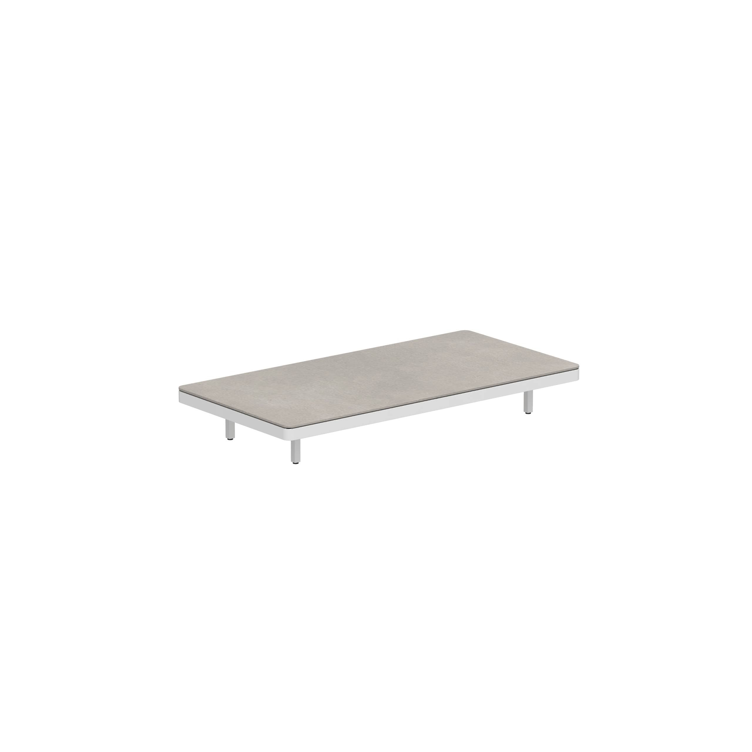 Alura Lounge 160 Table 160x80x23cm White Tabletop Ceramic Cemento Luminoso