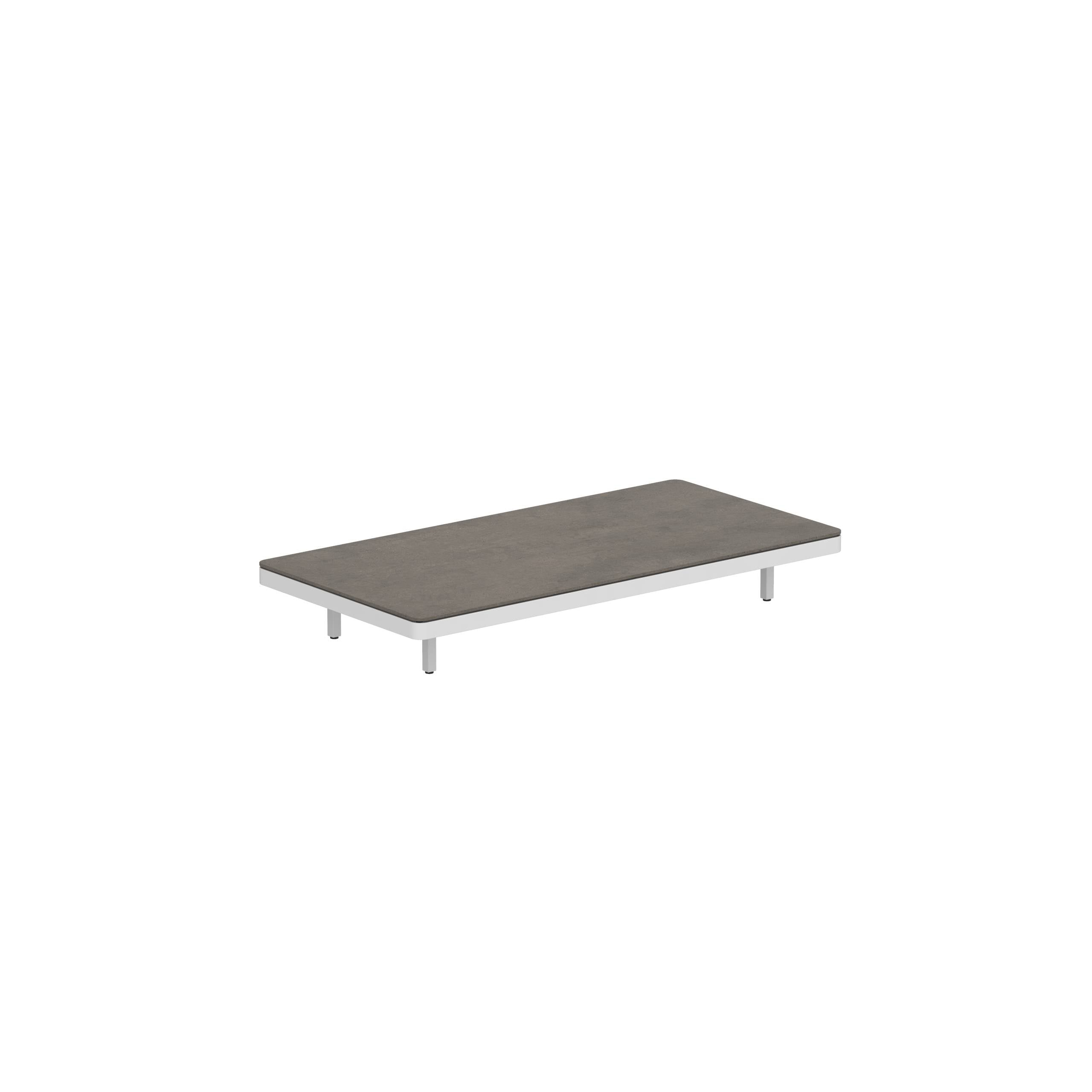 Alura Lounge 160 Table 160x80x23cm White Tabletop Ceramic Terra Marrone