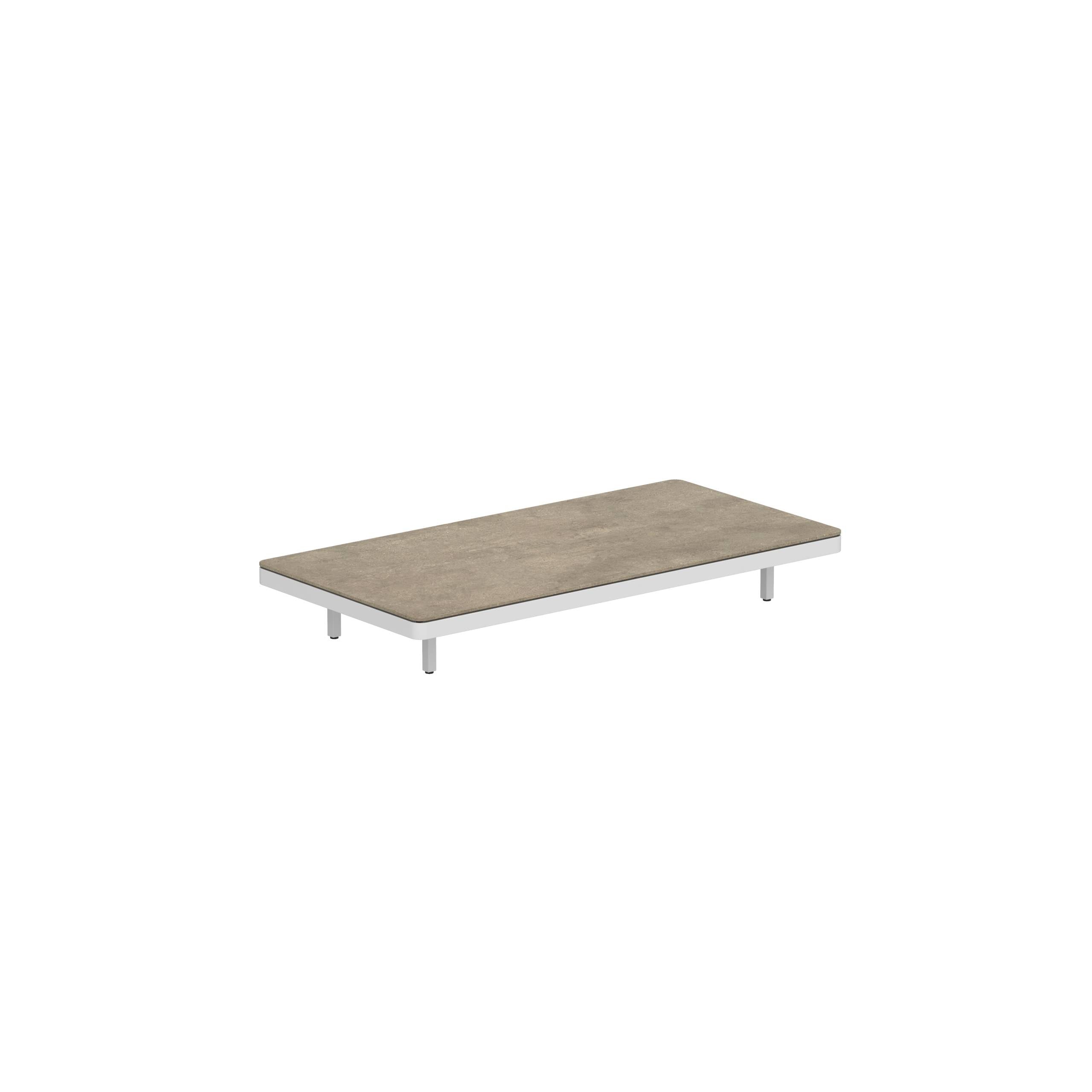 Alura Lounge 160 Table 160x80x23cm White Tabletop Ceramic Terra Sabbia