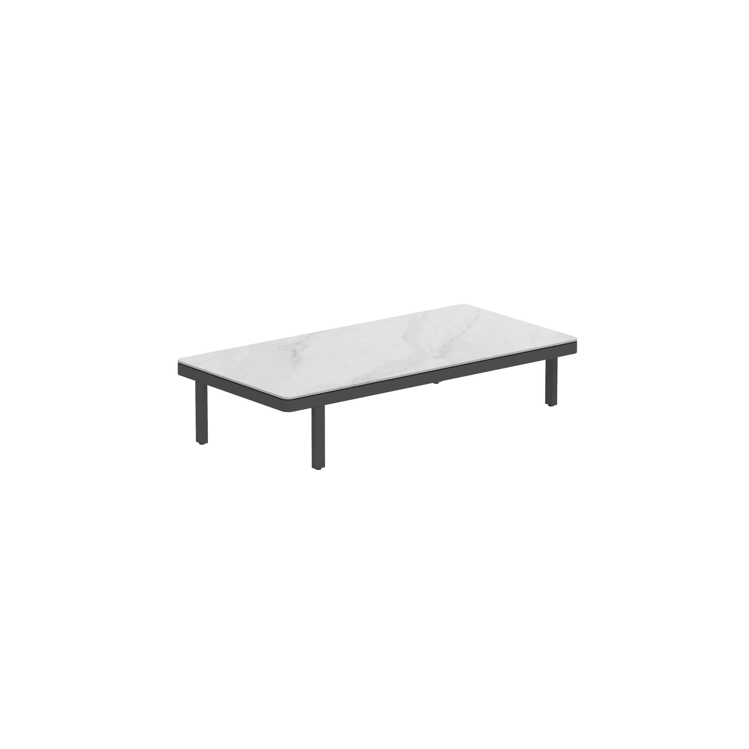 Alura Lounge 160 Lth Table 160x80x34cm Black Ceramic Tabletop Bianco Statuario