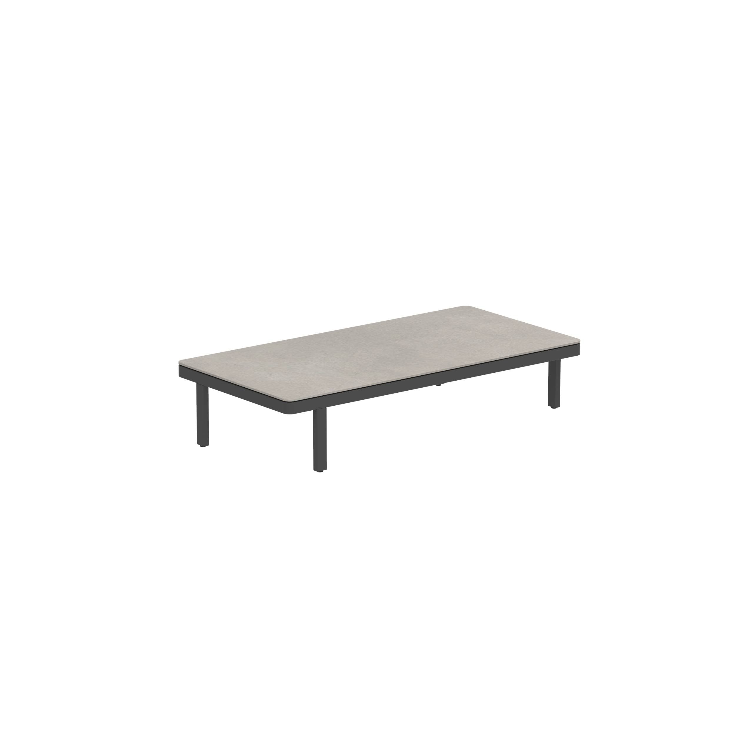 Alura Lounge 160 Lth Table 160x80x34cm Black Ceramic Tabletop Cemento Luminoso