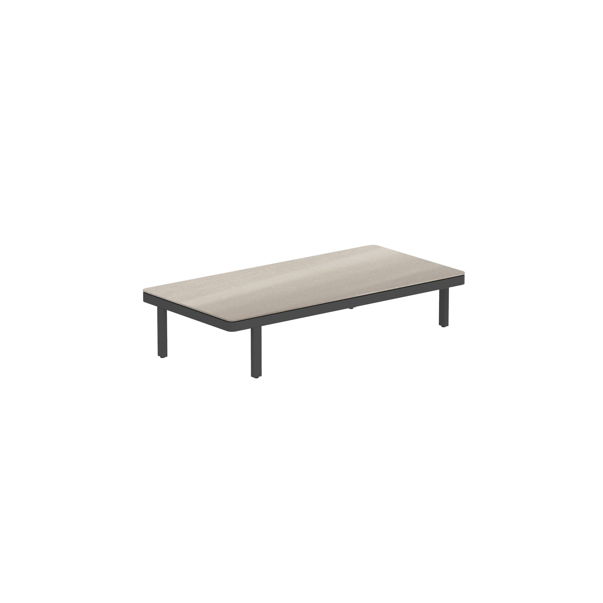 Alura Lounge 160 Lth Table 160x80x34cm Black Ceramic Tabletop Taupe Grey