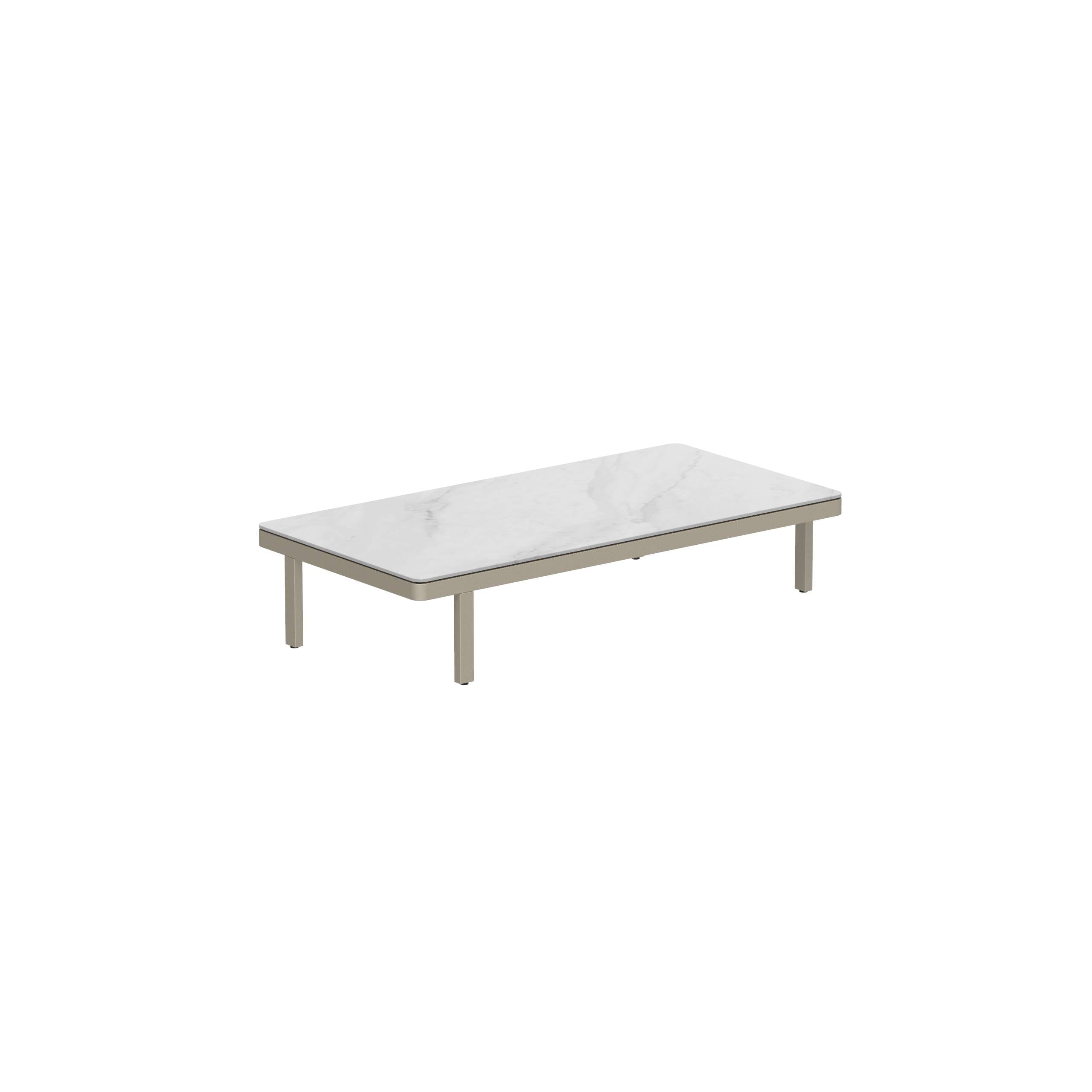 Alura Lounge 160 Lth Table 160x80x34cm Sand Ceramic Tabletop Bianco Statuario