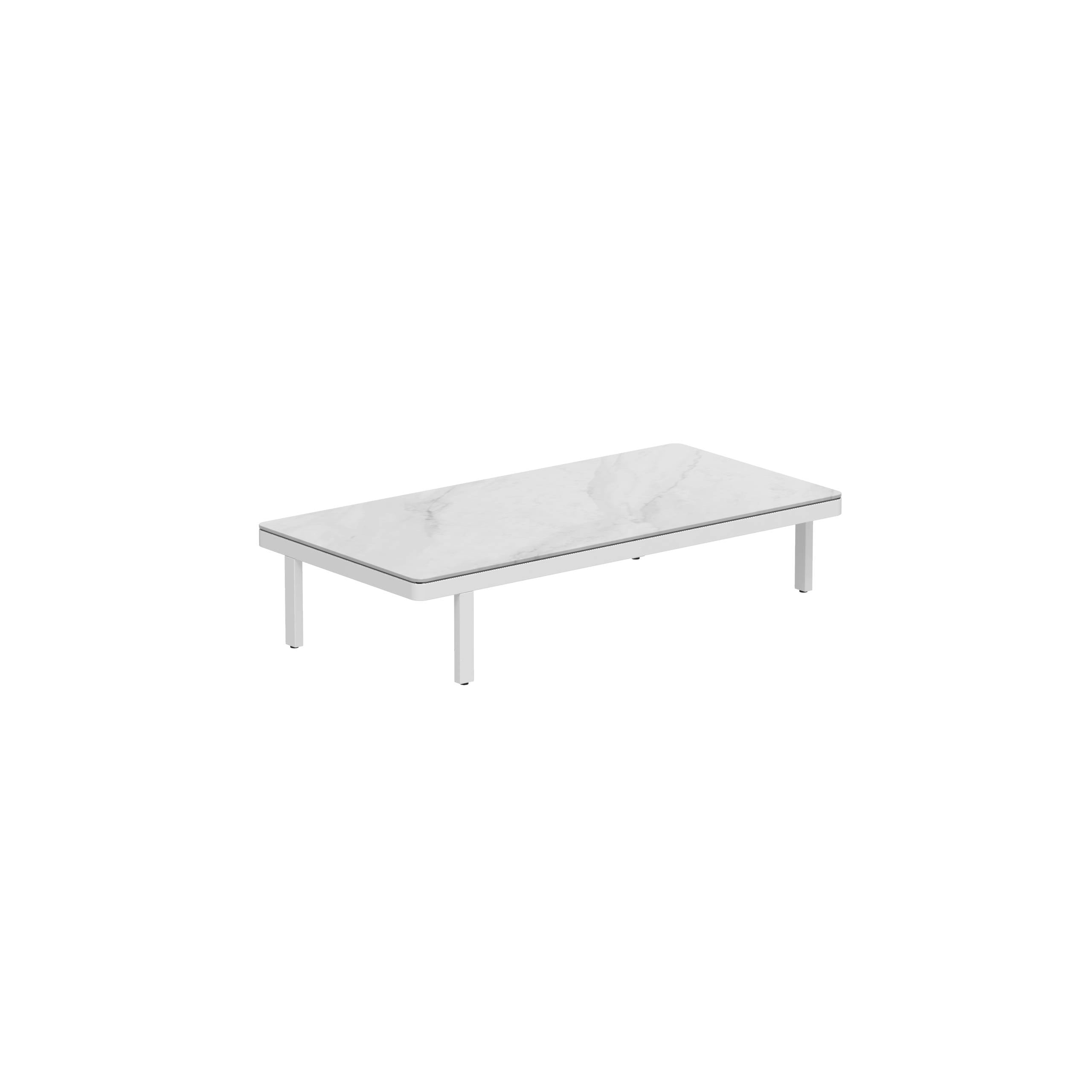 Alura Lounge 160 Lth Table 160x80x34cm White Ceramic Tabletop Bianco Statuario