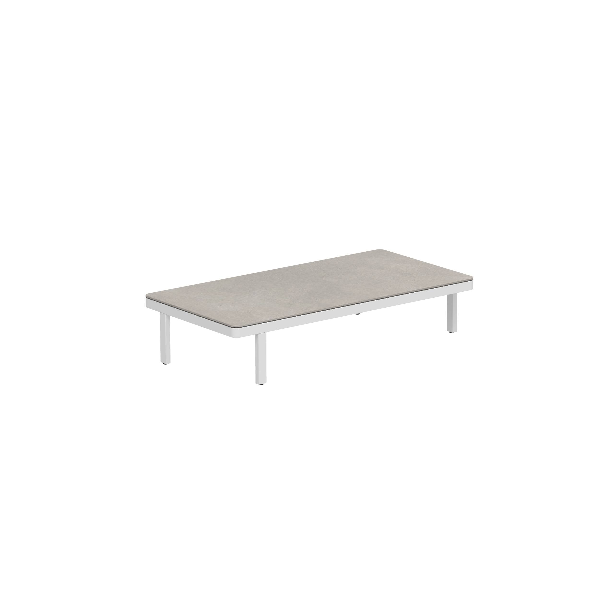 Alura Lounge 160 Lth Table 160x80x34cm White Ceramic Tabletop Cemento Luminoso