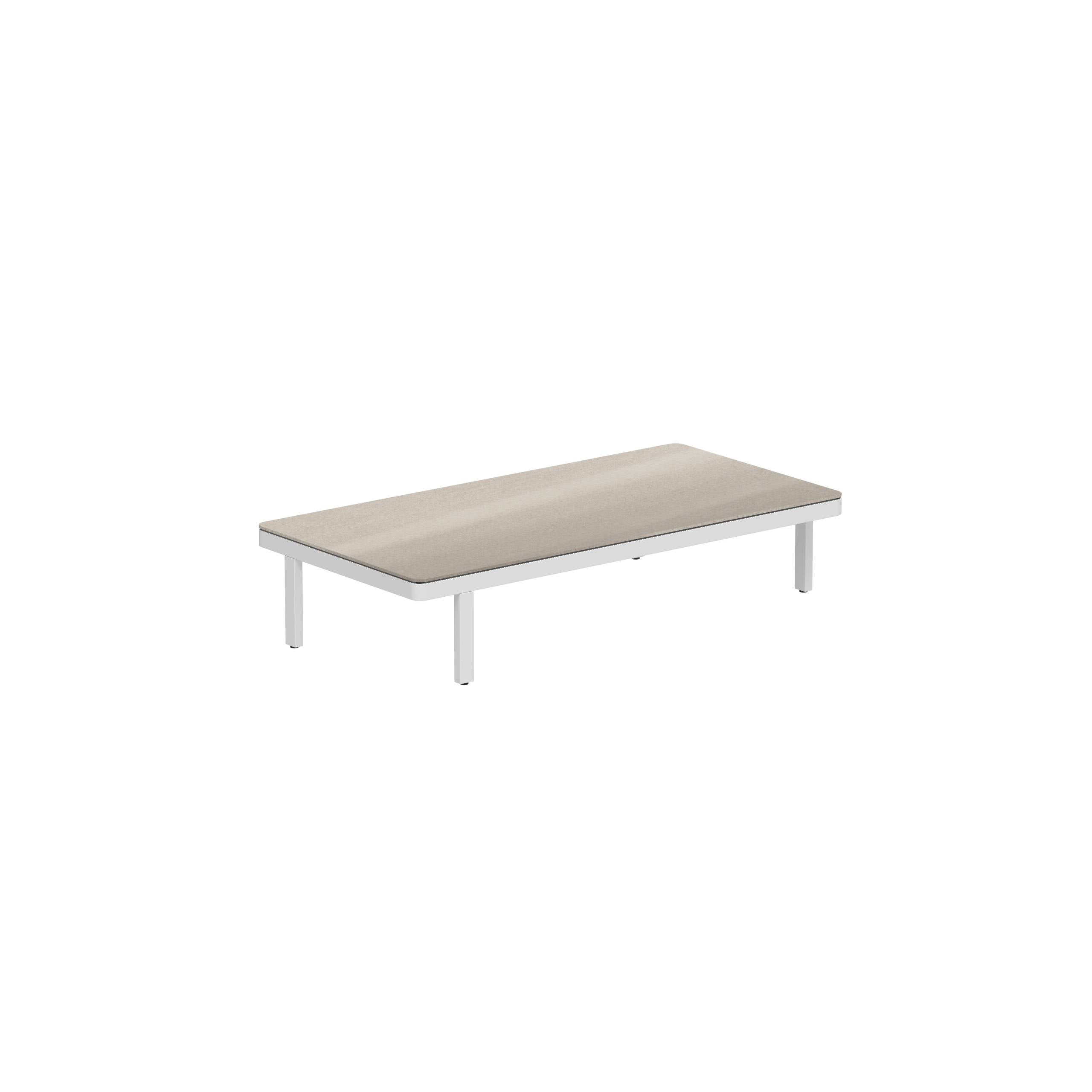 Alura Lounge 160 Lth Table 160x80x34cm White Ceramic Tabletop Taupe Grey