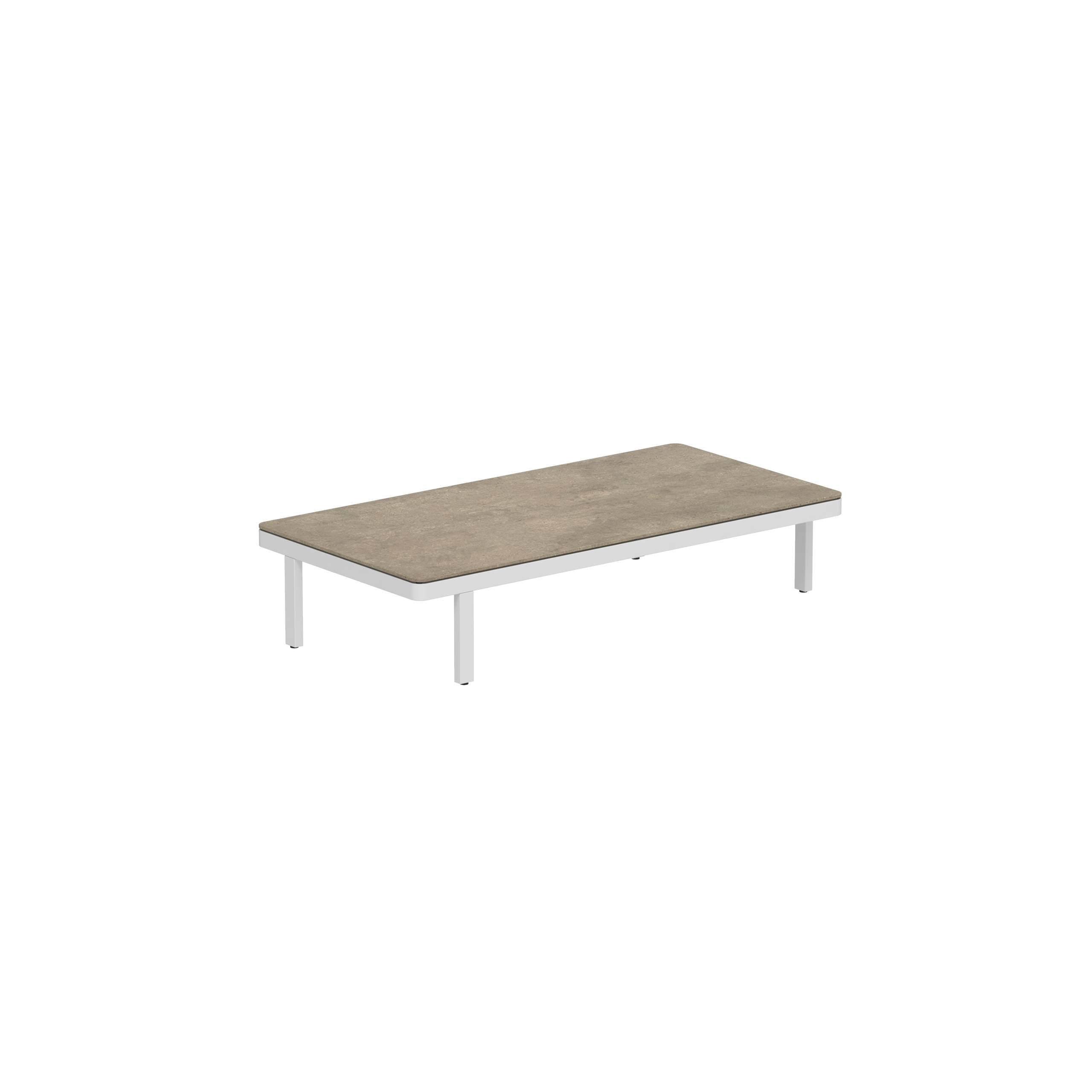 Alura Lounge 160 Lth Table 160x80x34cm White Ceramic Tabletop Terra Sabbia