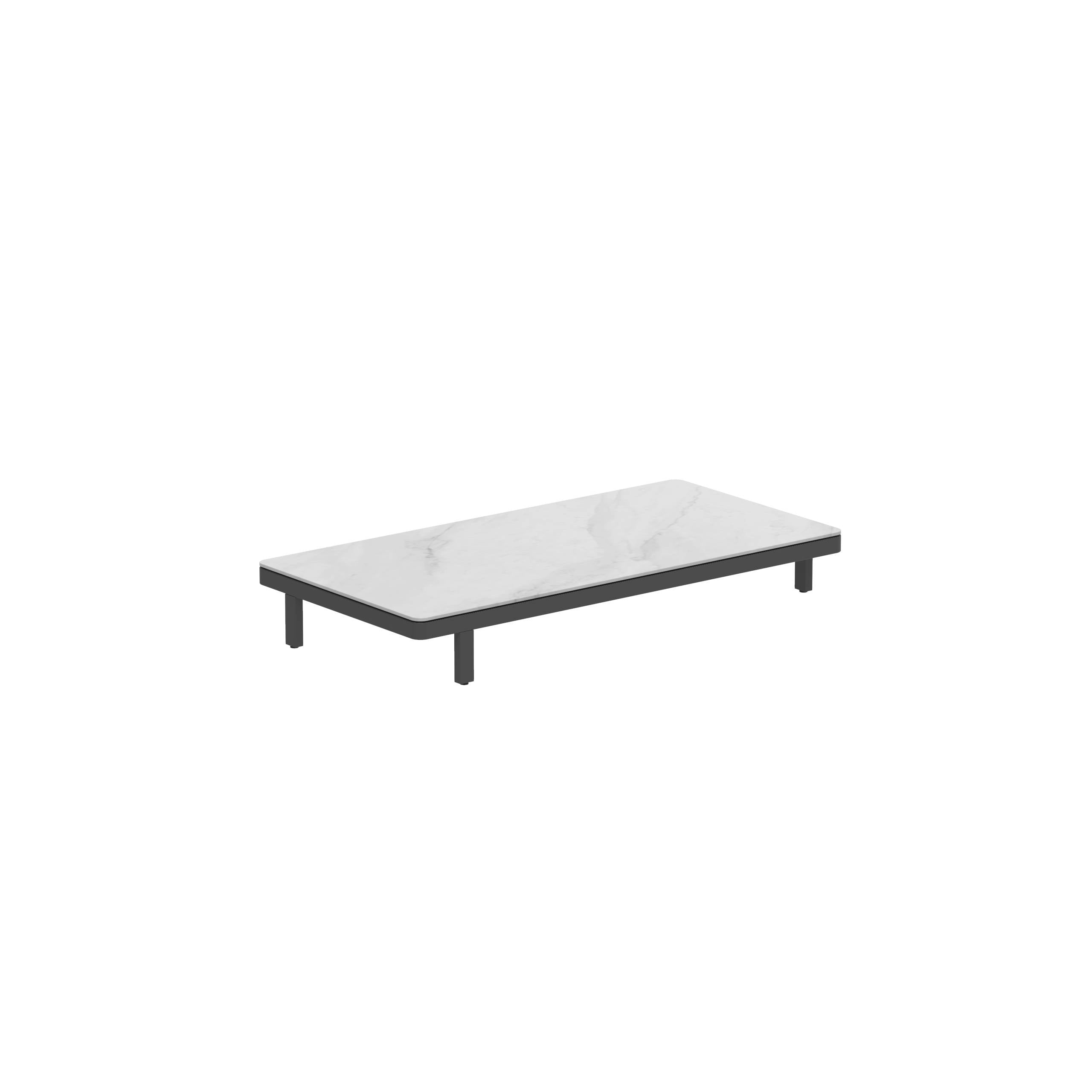 Alura Lounge 160 Ltl Table 160x80x23cm Black Ceramic Tabletop Bianco Statuario