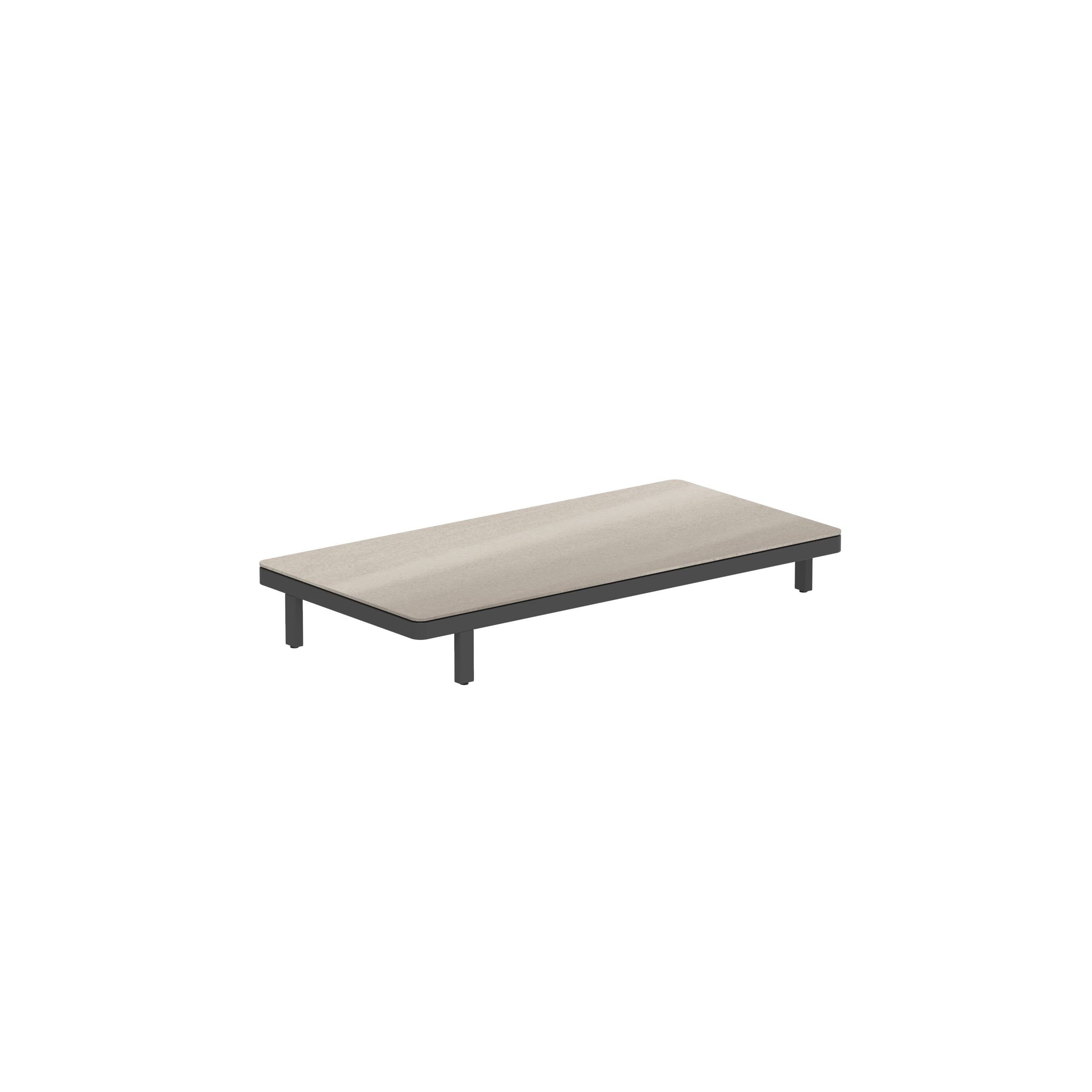 Alura Lounge 160 Ltl Table 160x80x23cm Black Ceramic Tabletop Taupe Grey