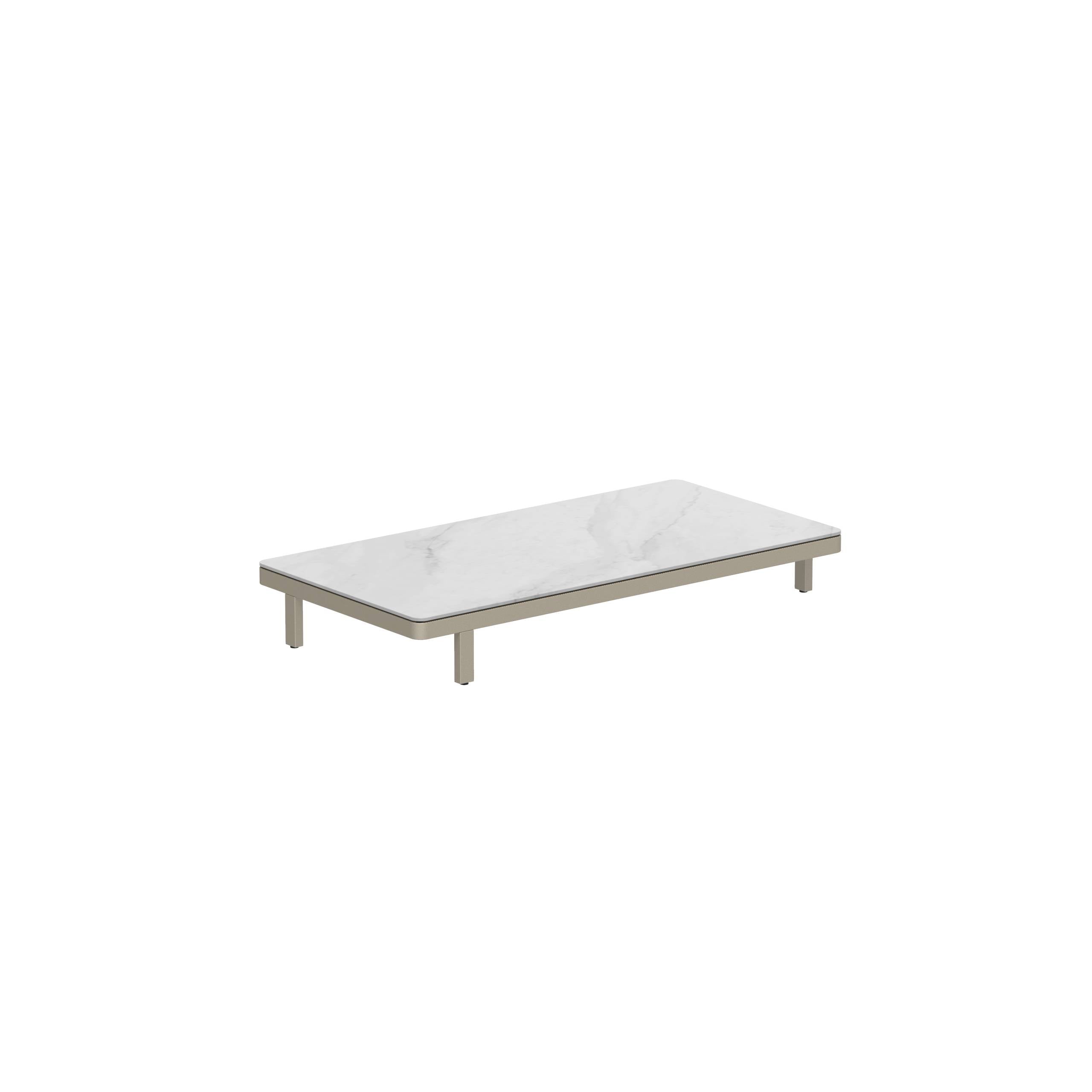 Alura Lounge 160 Ltl Table 160x80x23cm Sand Ceramic Tabletop Bianco Statuario