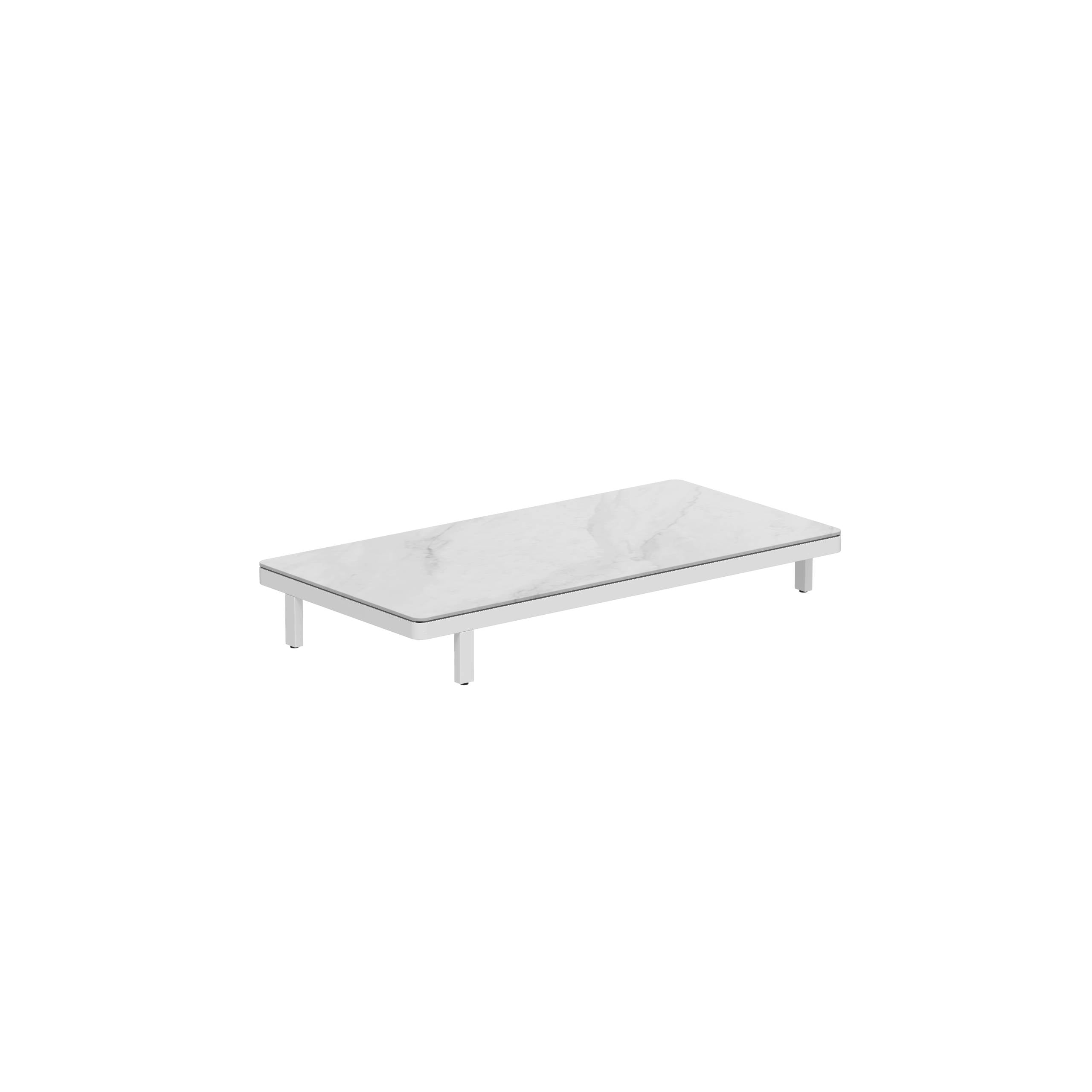 Alura Lounge 160 Ltl Table 160x80x23cm White Ceramic Tabletop Bianco Statuario