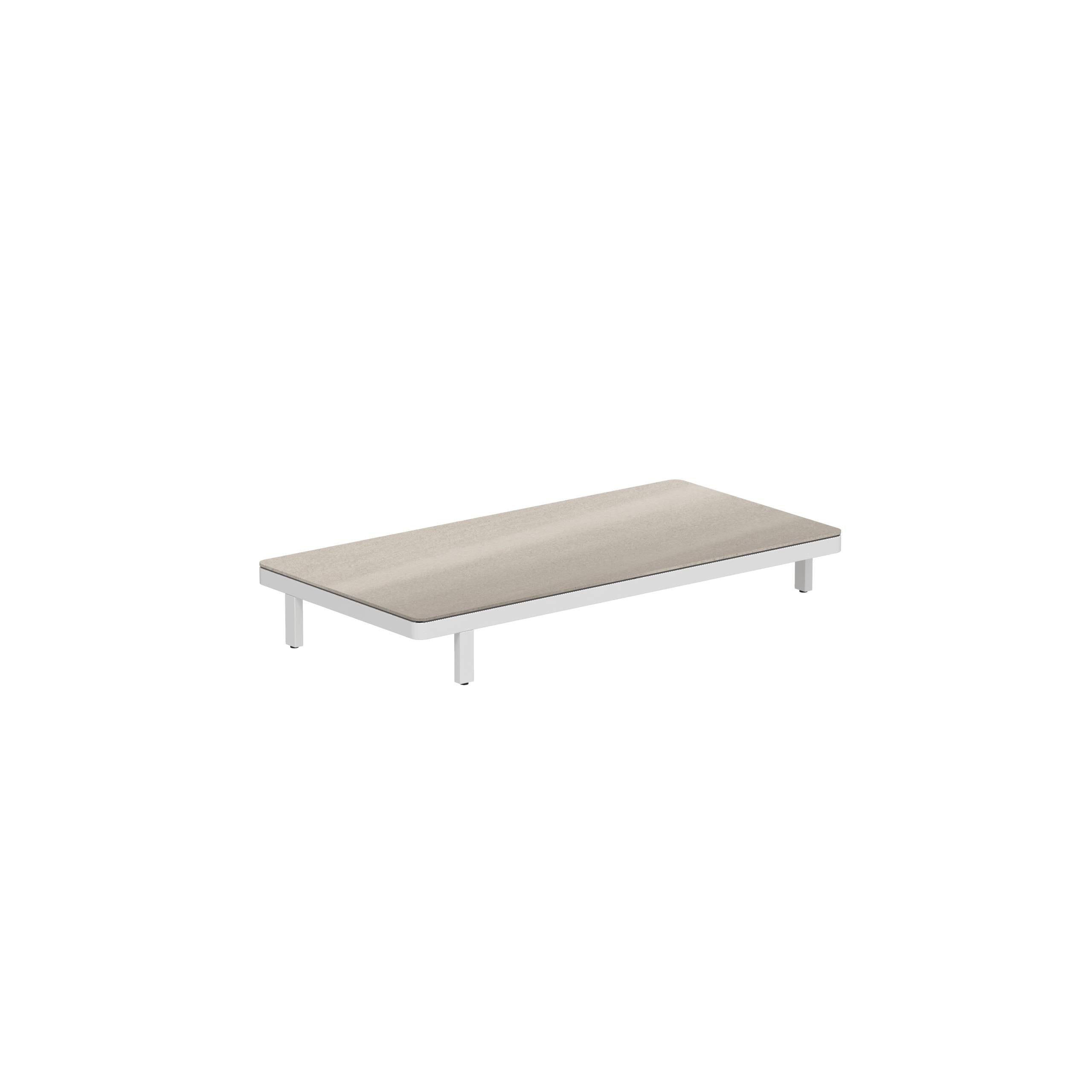 Alura Lounge 160 Ltl Table 160x80x23cm White Ceramic Tabletop Taupe Grey