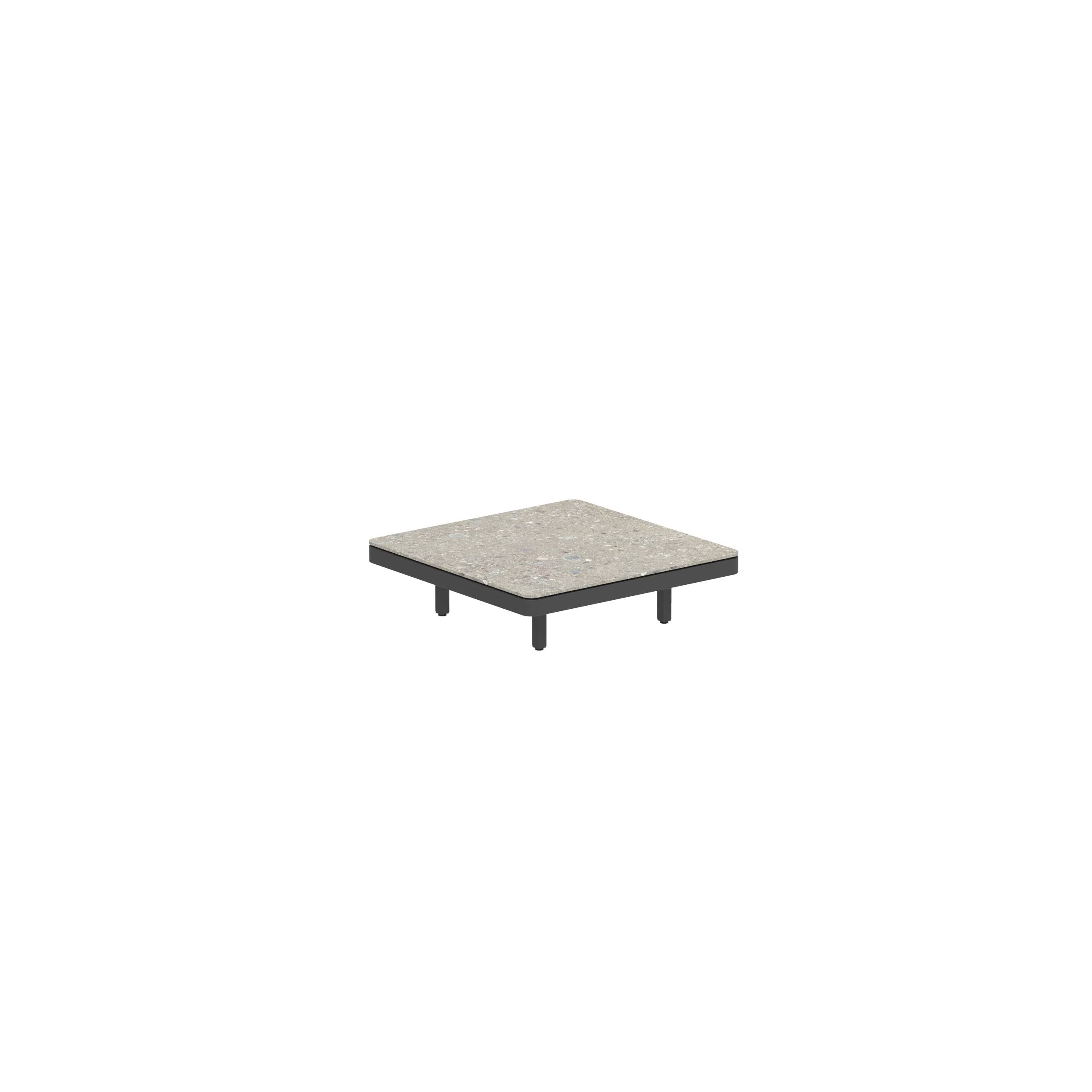 Alura Lounge 80 Table 80x80x23cm Black Tabletop Ceramic Ceppo Dolomitica