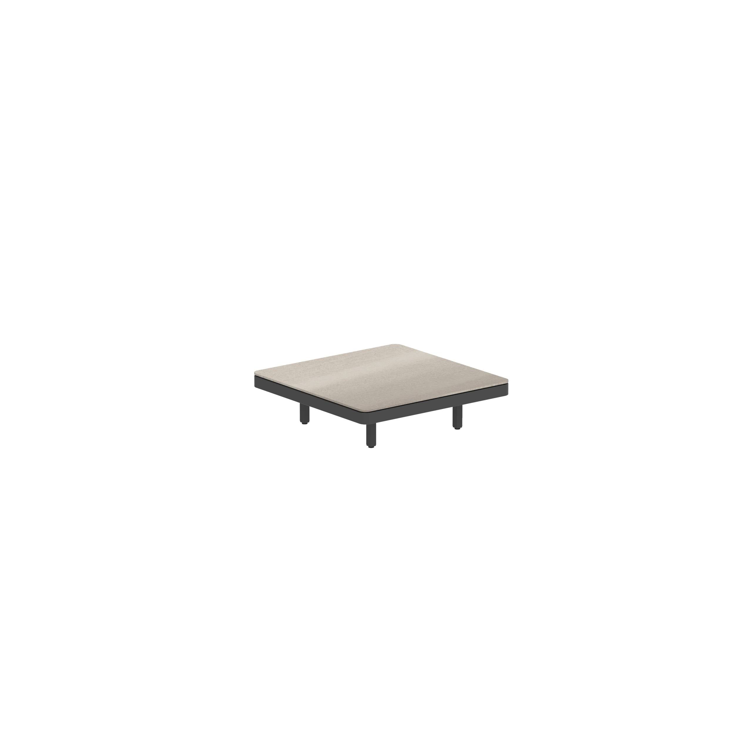 Alura Lounge 80 Table 80x80x23cm Black Tabletop Ceramic Taupe Grey