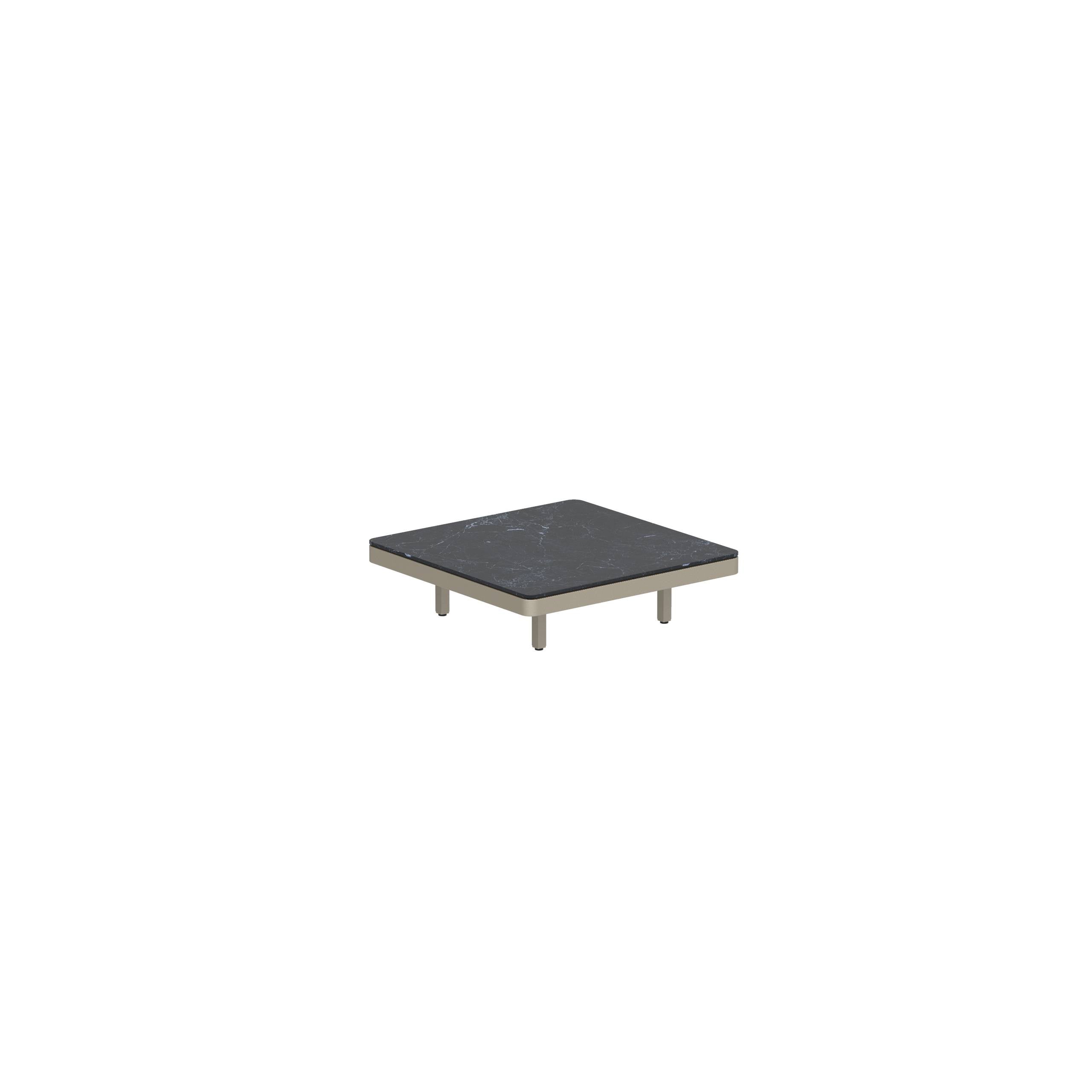 Alura Lounge 80 Table 80x80x23cm Sand Tabletop Ceramic Nero Marquina