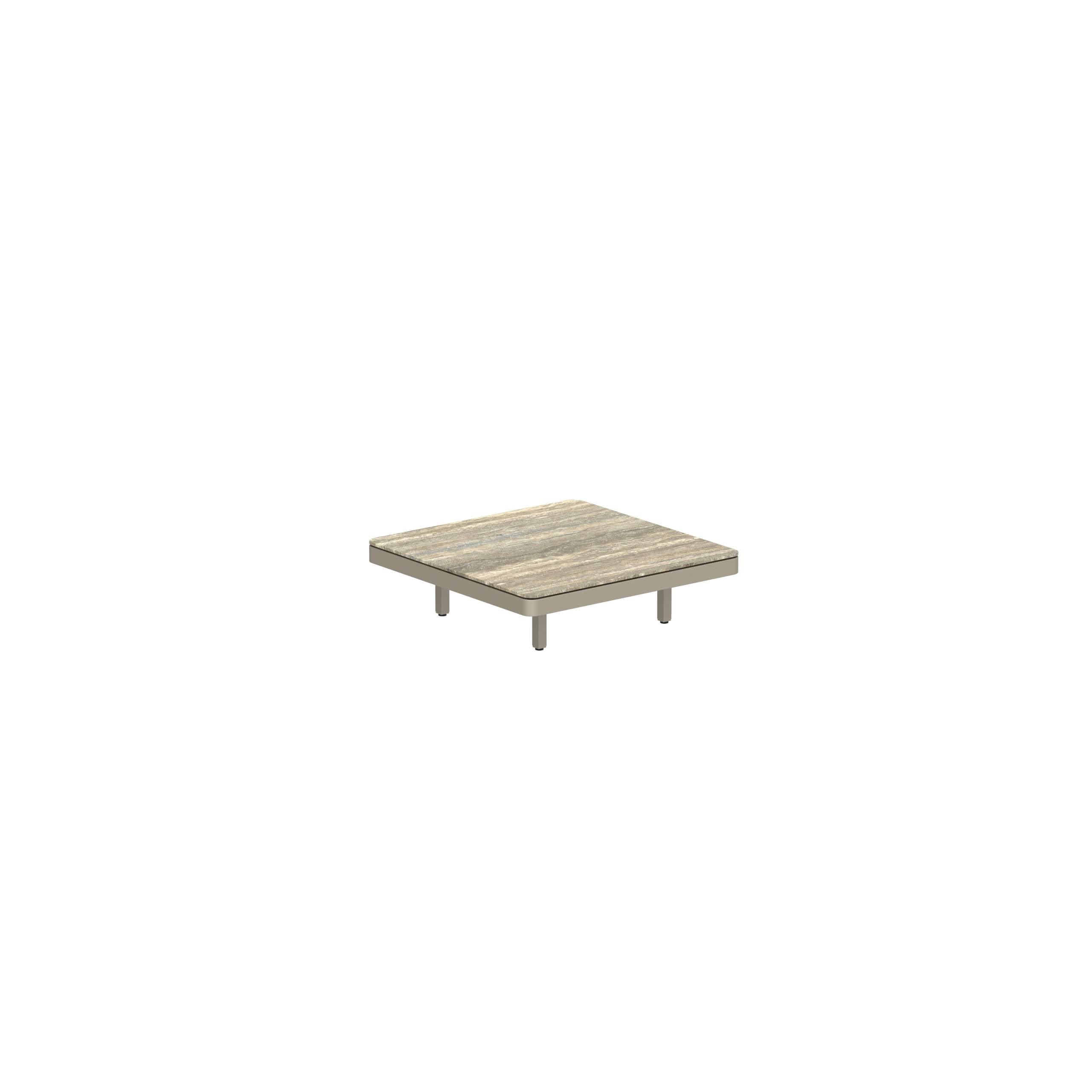 Alura Lounge 80 Table 80x80x23cm Sand Tabletop Ceramic Travertino