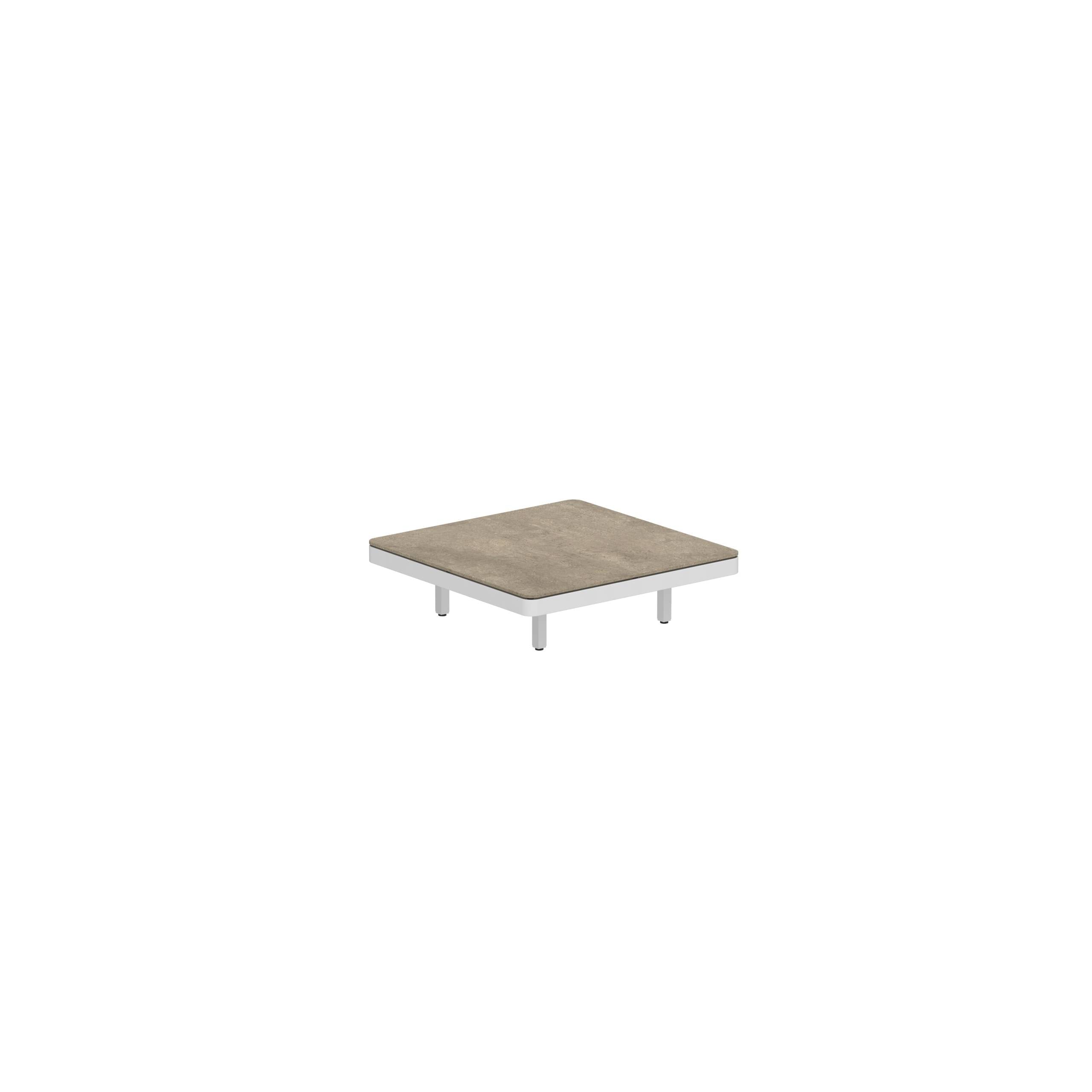 Alura Lounge 80 Table 80x80x23cm White Ceramic Tabletop Terra Sabbia