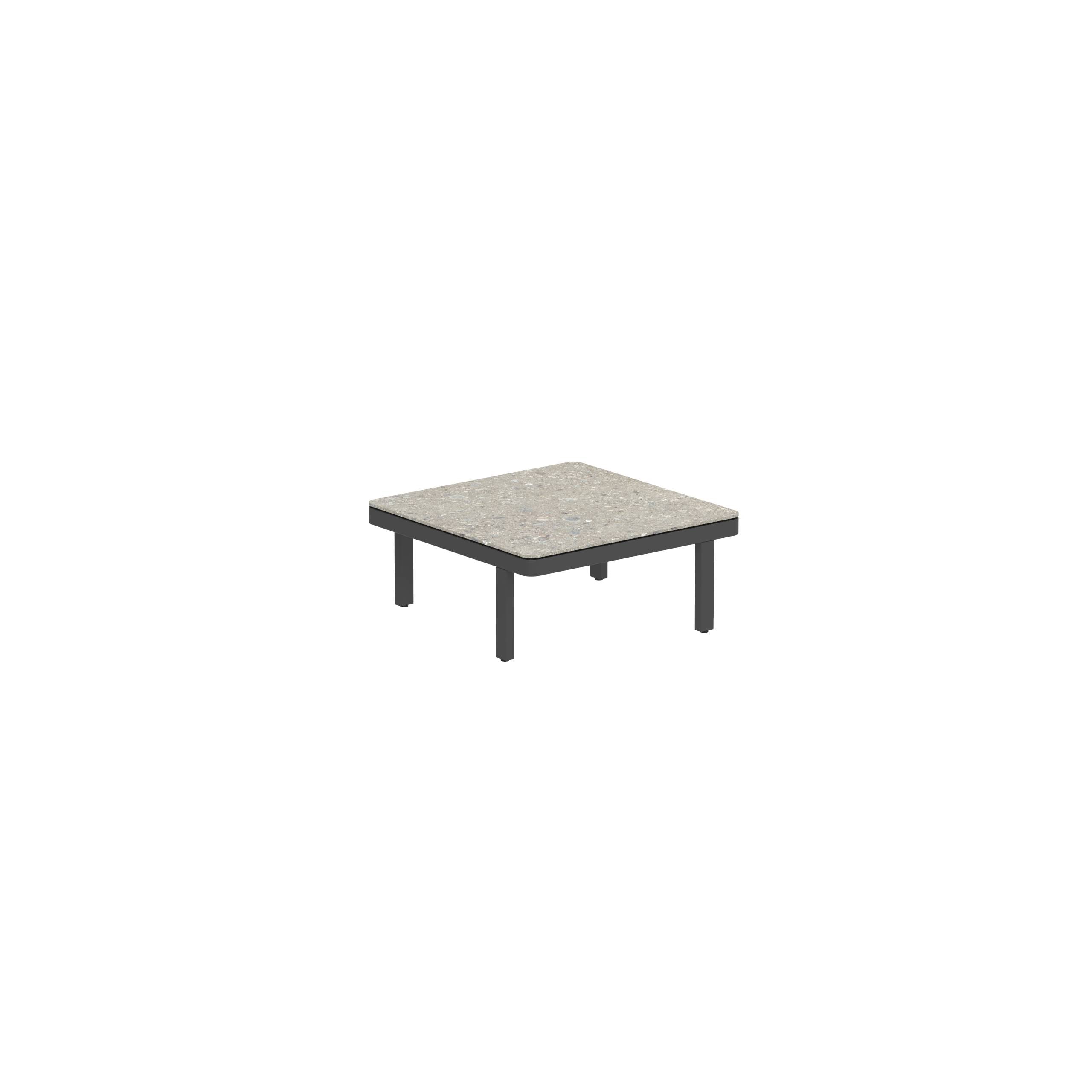 Alura Lounge 80 Lth Table 80x80x34cm Black Ceramic Tabletop Ceppo Dolomitica