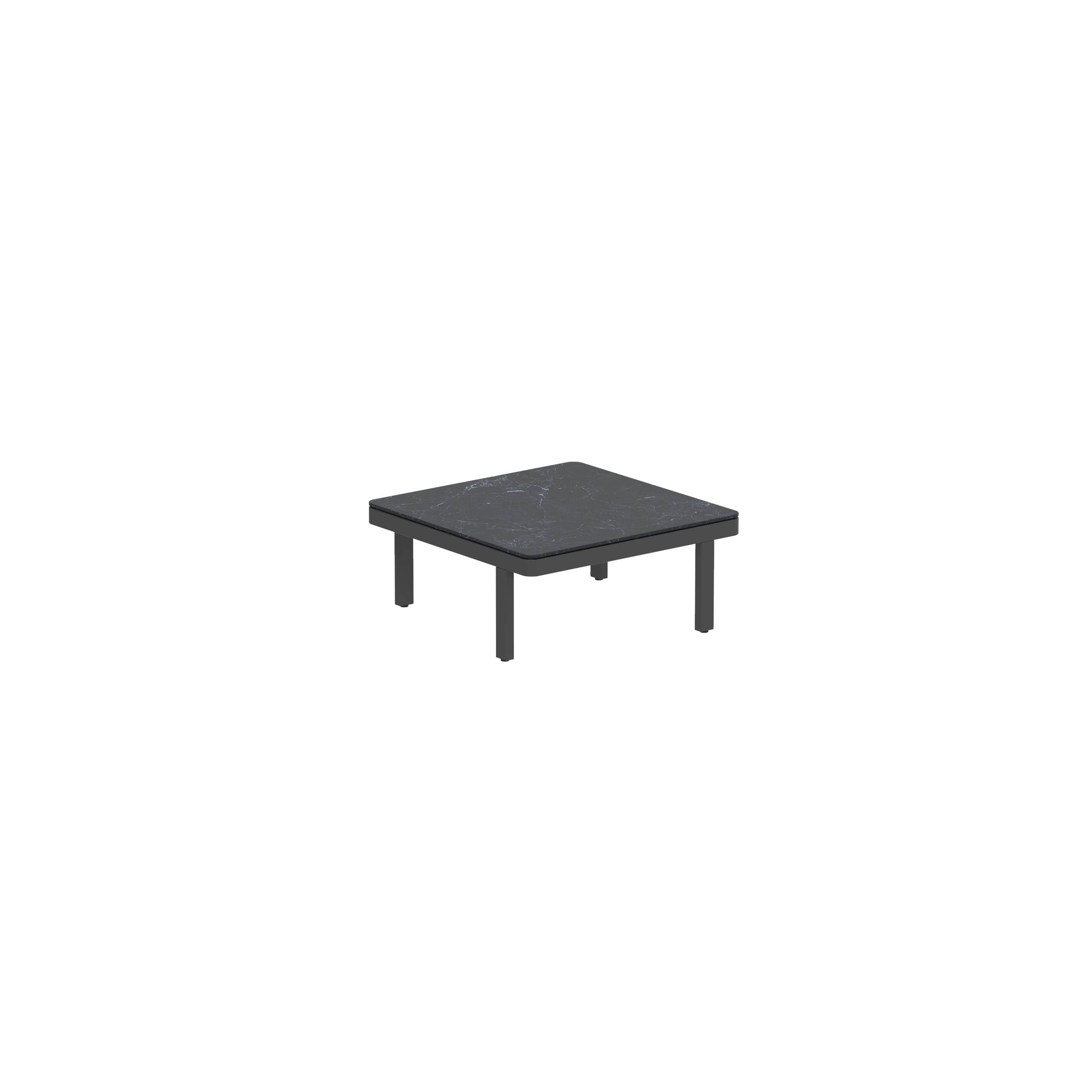 Alura Lounge 80 Lth Table 80x80x34cm Black Ceramic Tabletop Nero Marquina