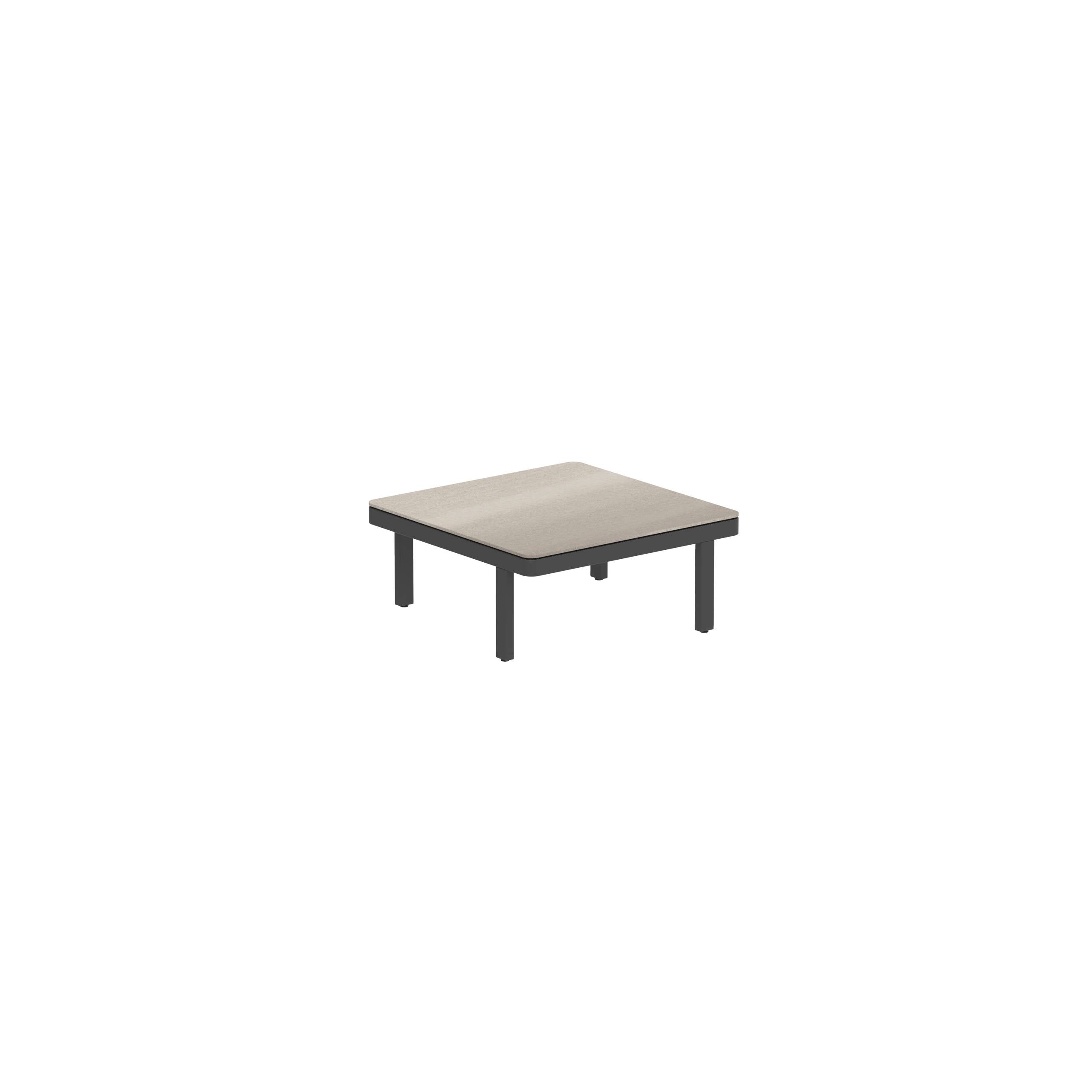 Alura Lounge 80 Lth Table 80x80x34cm Black Tabletop Ceramic Taupe Grey
