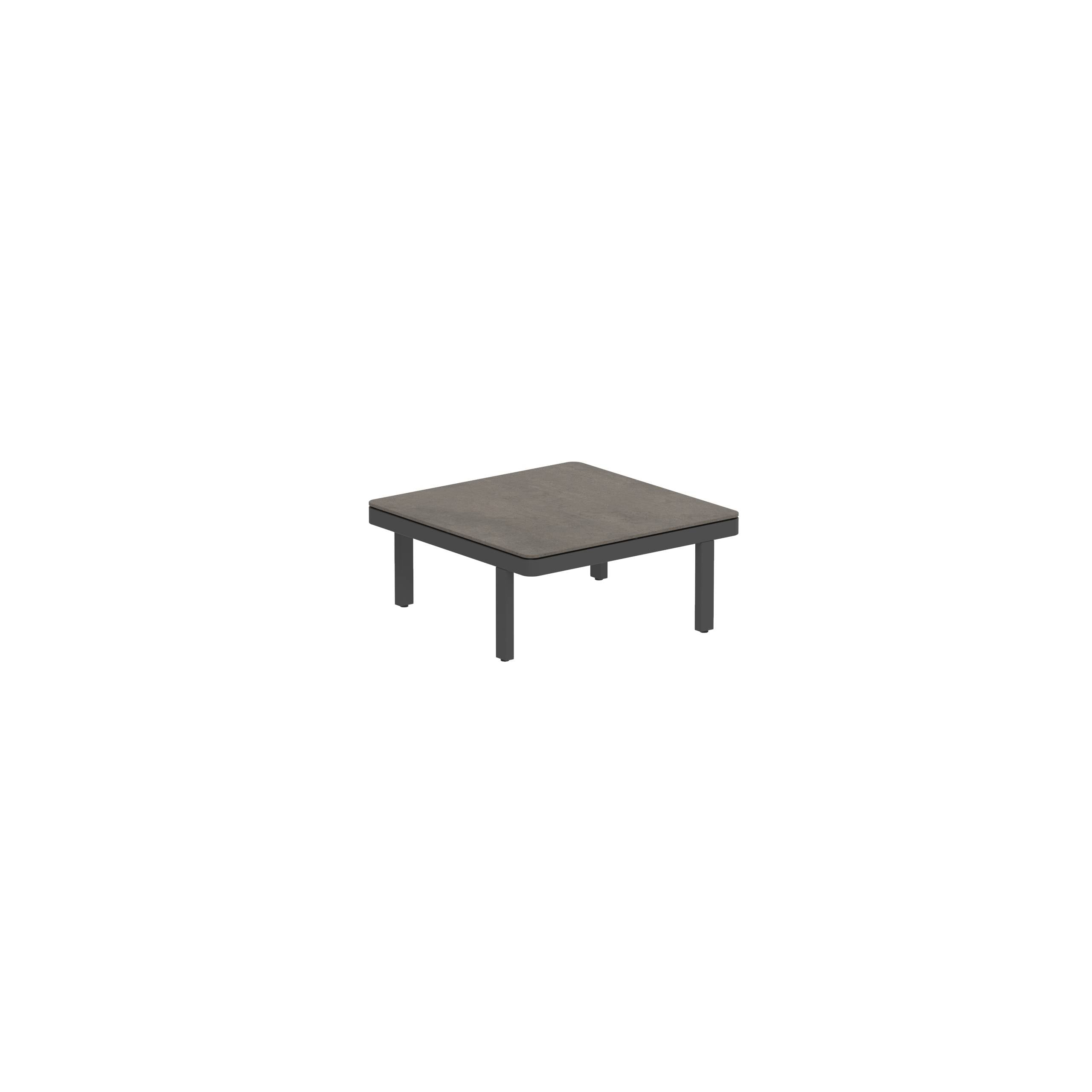 Alura Lounge 80 Lth Table 80x80x34cm Black Tabletop Ceramic Terra Marrone