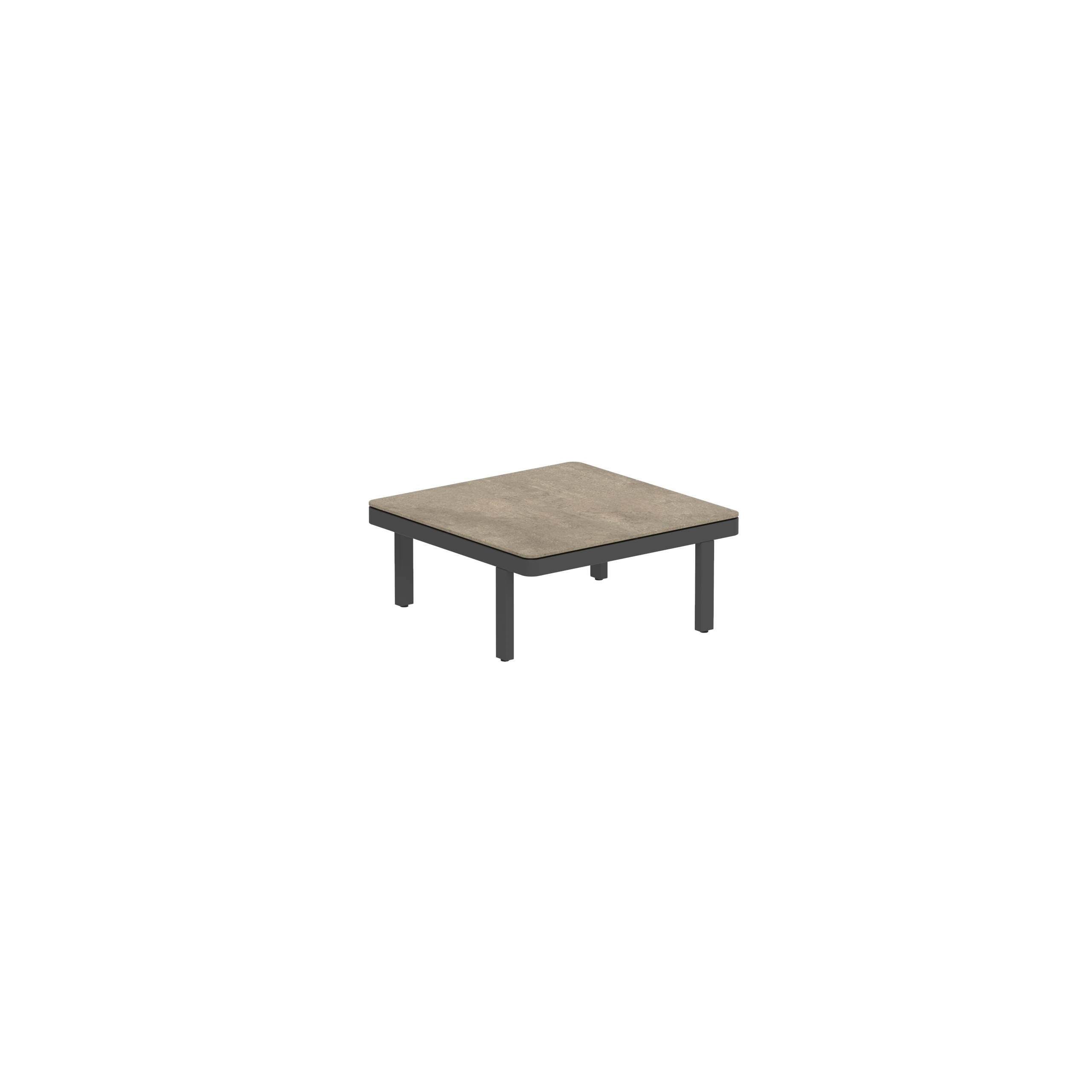 Alura Lounge 80 Lth Table 80x80x34cm Black Tabletop Ceramic Terra Sabbia