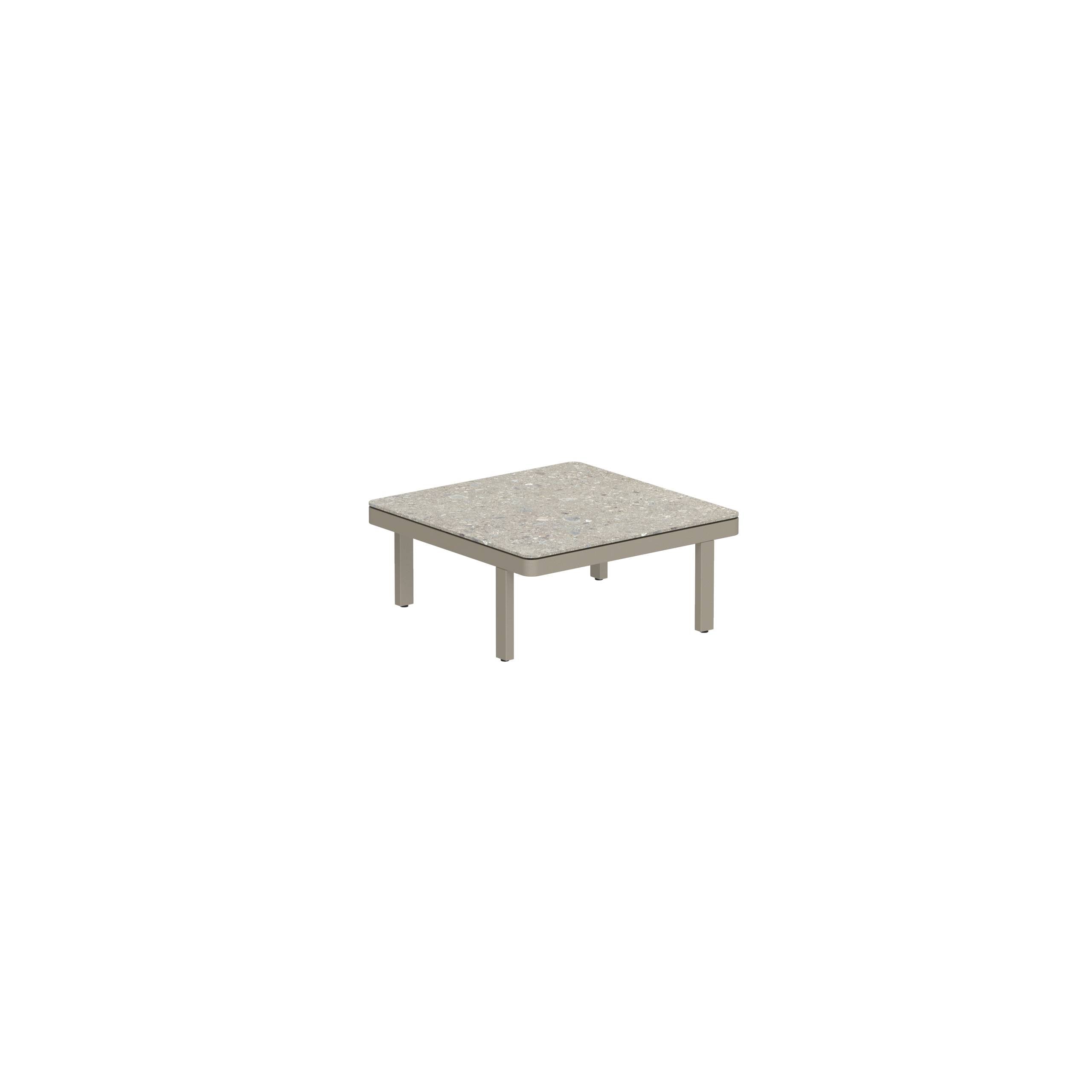 Alura Lounge 80 Lth Table 80x80x34cm Sand Ceramic Tabletop Ceppo Dolomitica