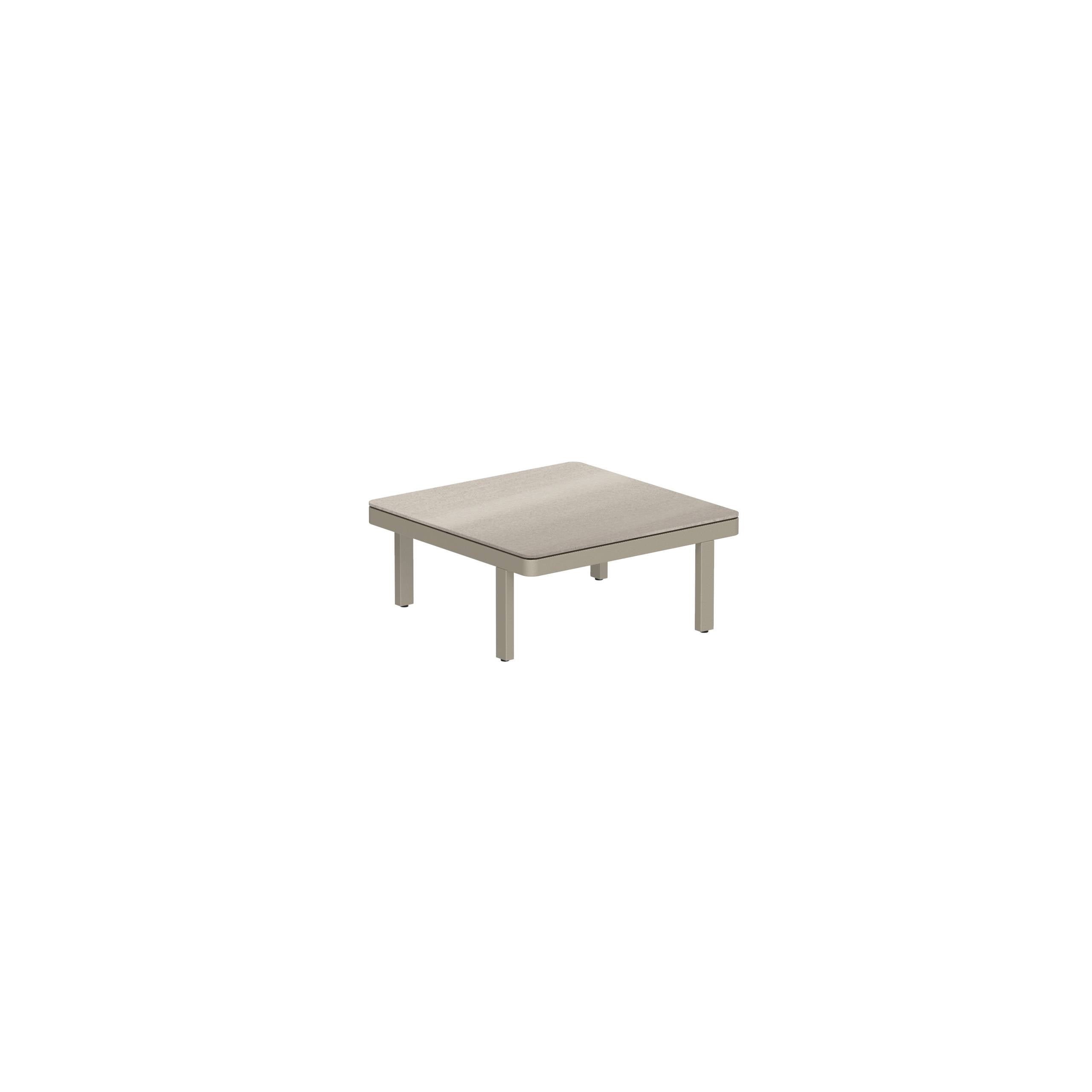 Alura Lounge 80 Lth Table 80x80x34cm Sand Ceramic Tabletop Taupe Grey