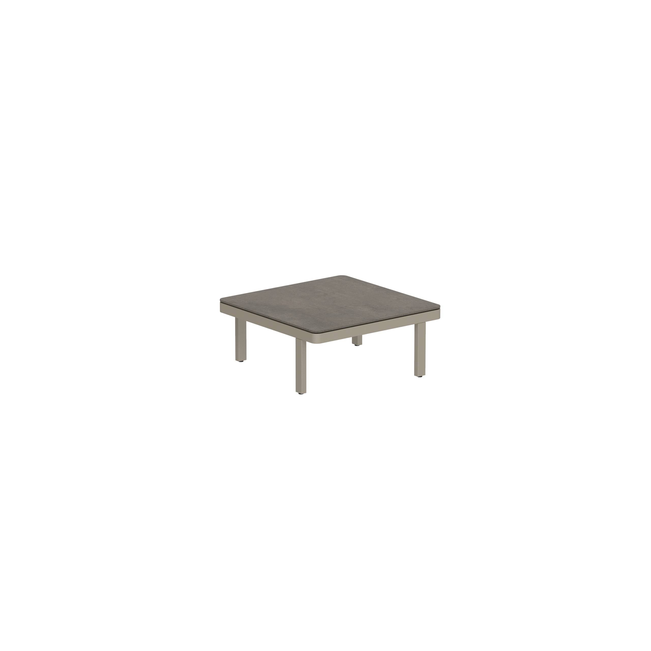 Alura Lounge 80 Lth Table 80x80x34cm Sand Ceramic Tabletop Terra Marrone