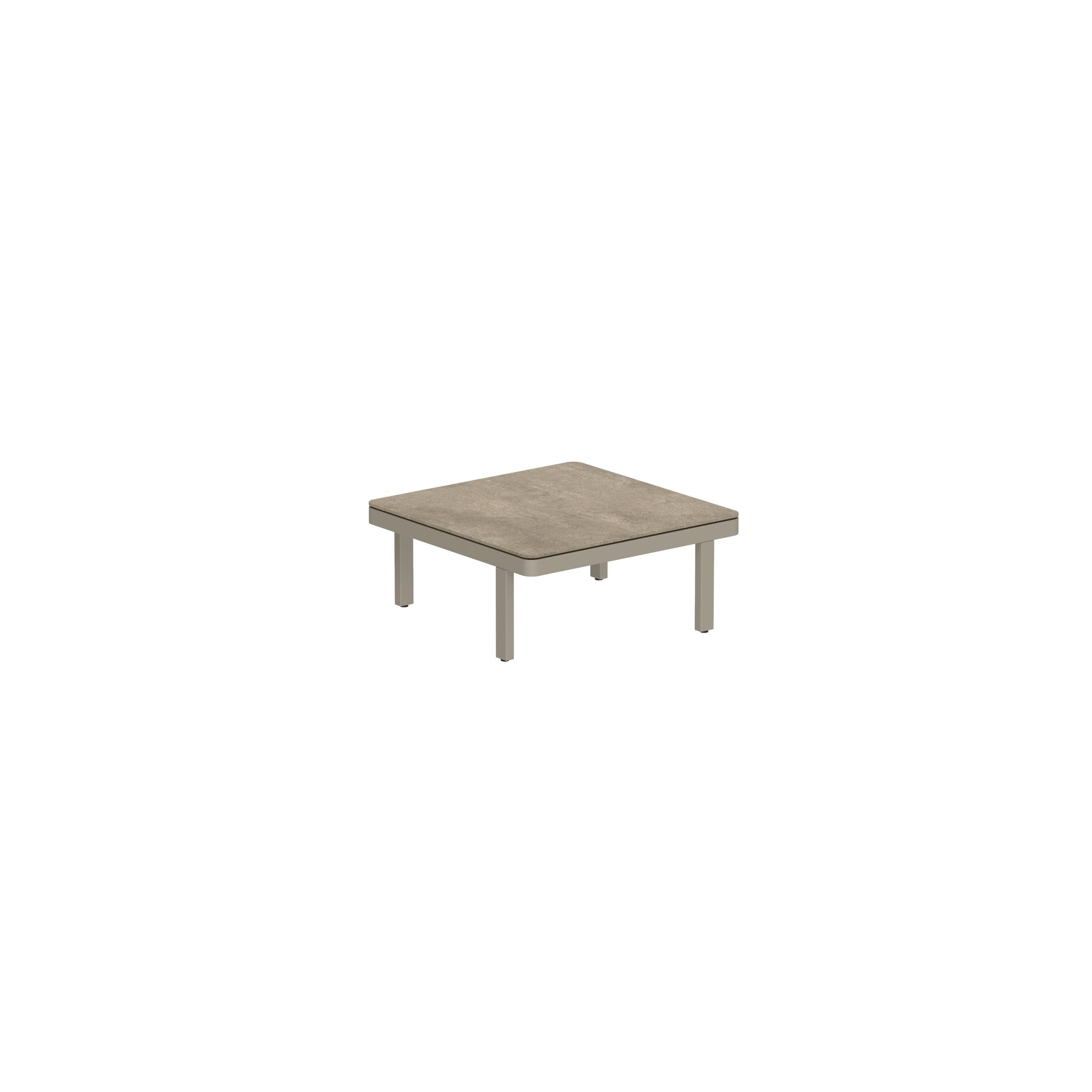 Alura Lounge 80 Lth Table 80x80x34cm Sand Ceramic Tabletop Terra Sabbia