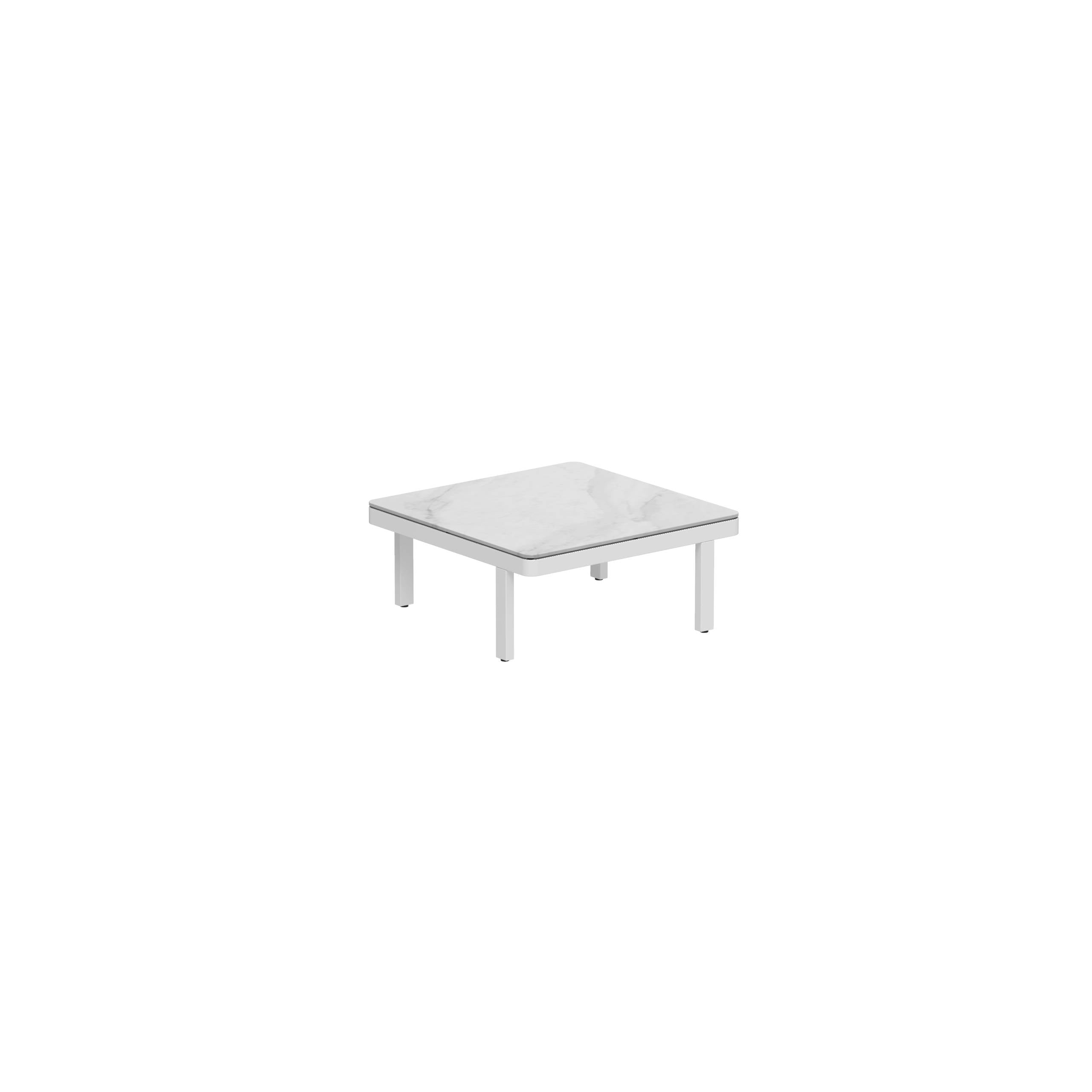 Alura Lounge 80 Lth Table 80x80x34cm White Ceramic Tabletop Bianco Statuario