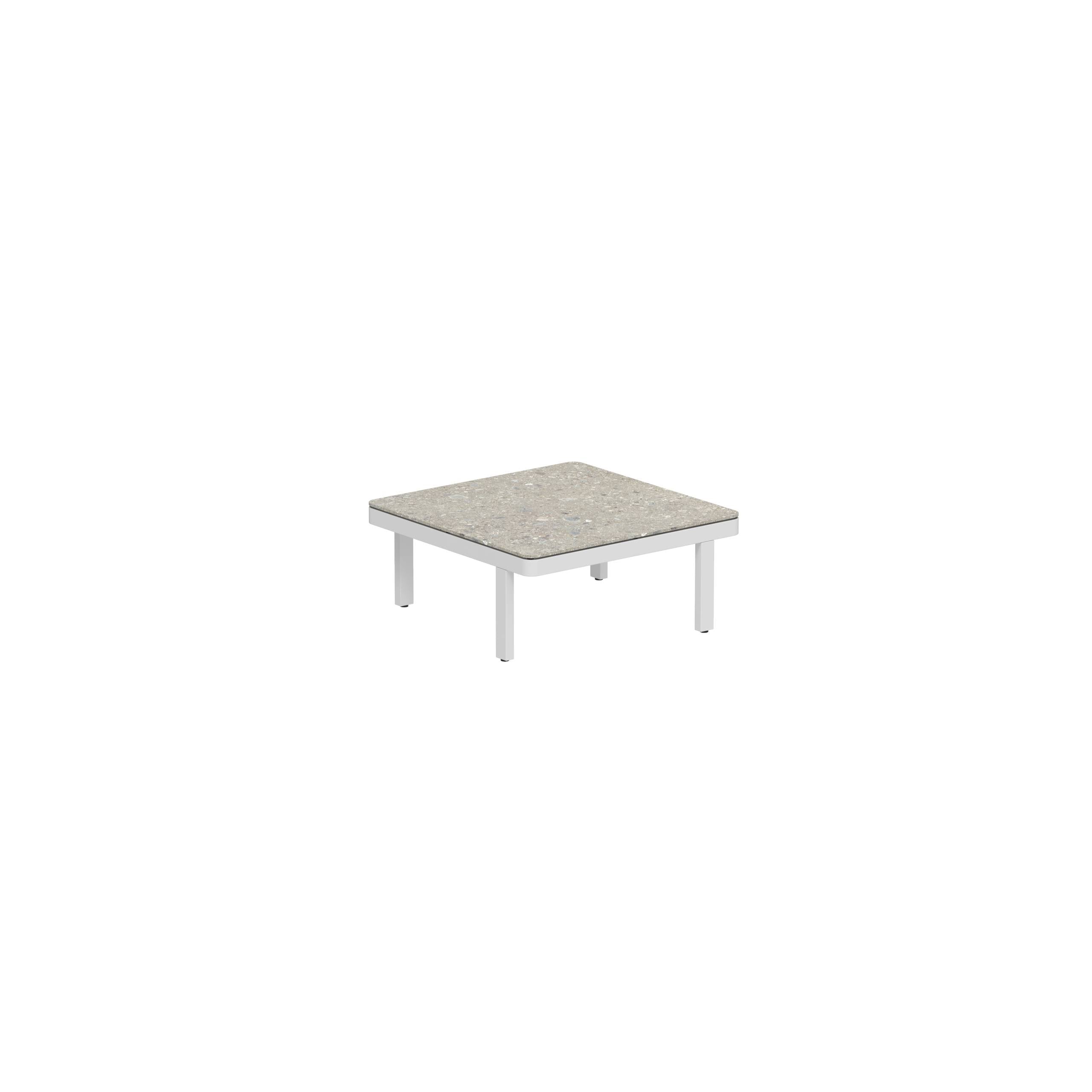 Alura Lounge 80 Lth Table 80x80x34cm White Ceramic Tabletop Ceppo Dolomitica