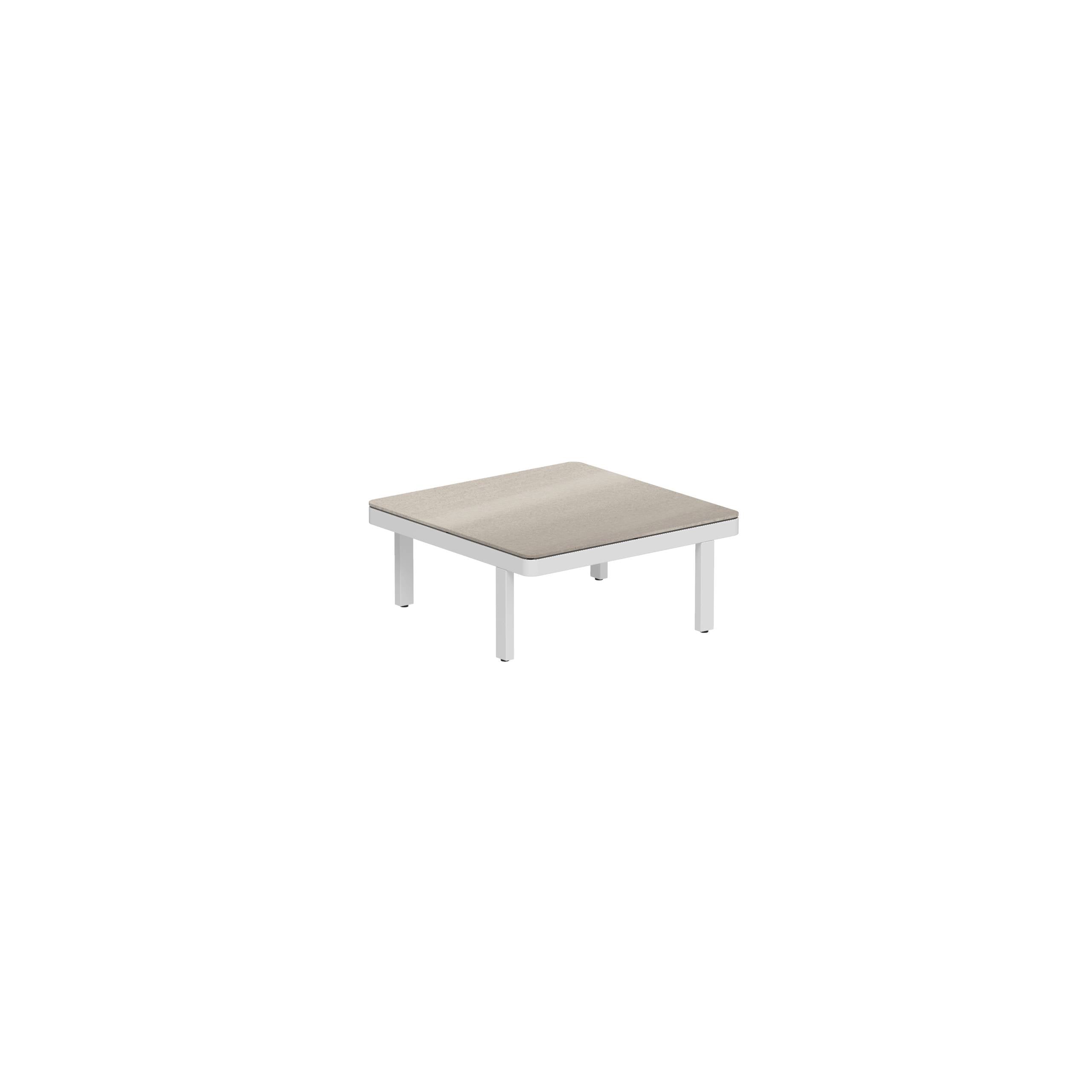 Alura Lounge 80 Lth Table 80x80x34cm White Ceramic Tabletop Taupe Grey