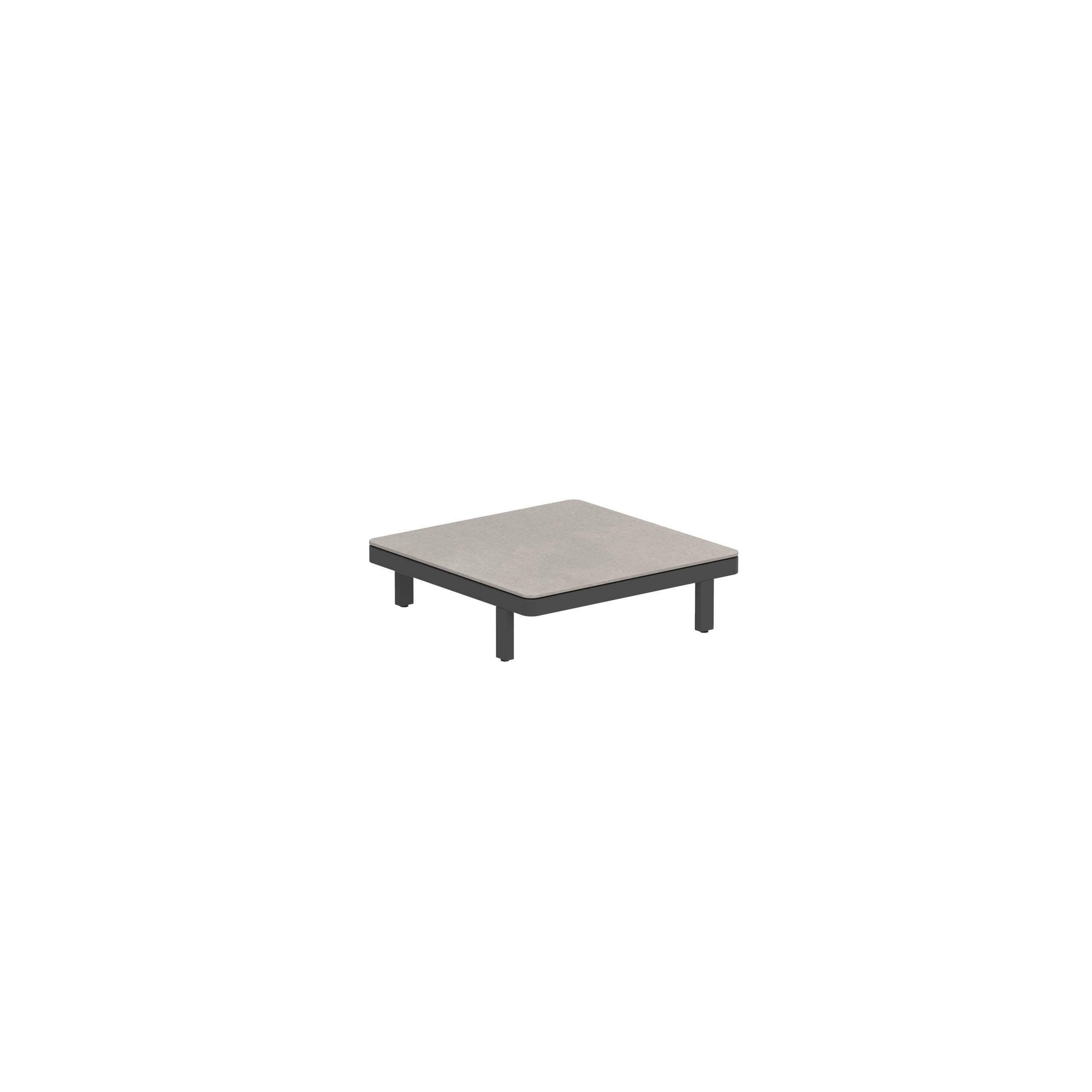 Alura Lounge 80 Ltl Table 80x80x23cm Black Ceramic Tabletop Cemento Luminoso