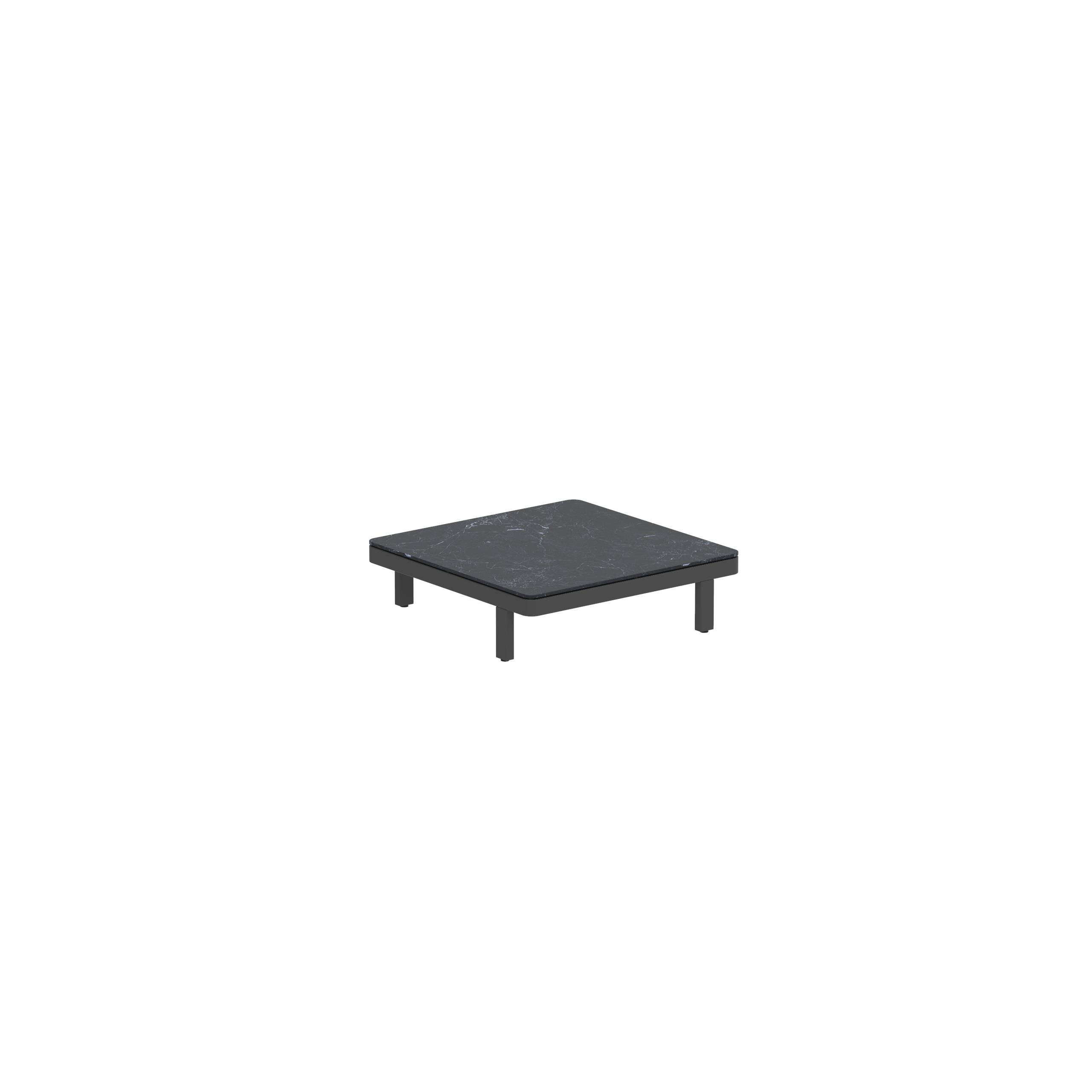 Alura Lounge 80 Ltl Table 80x80x23cm Black Ceramic Tabletop Nero Marquina