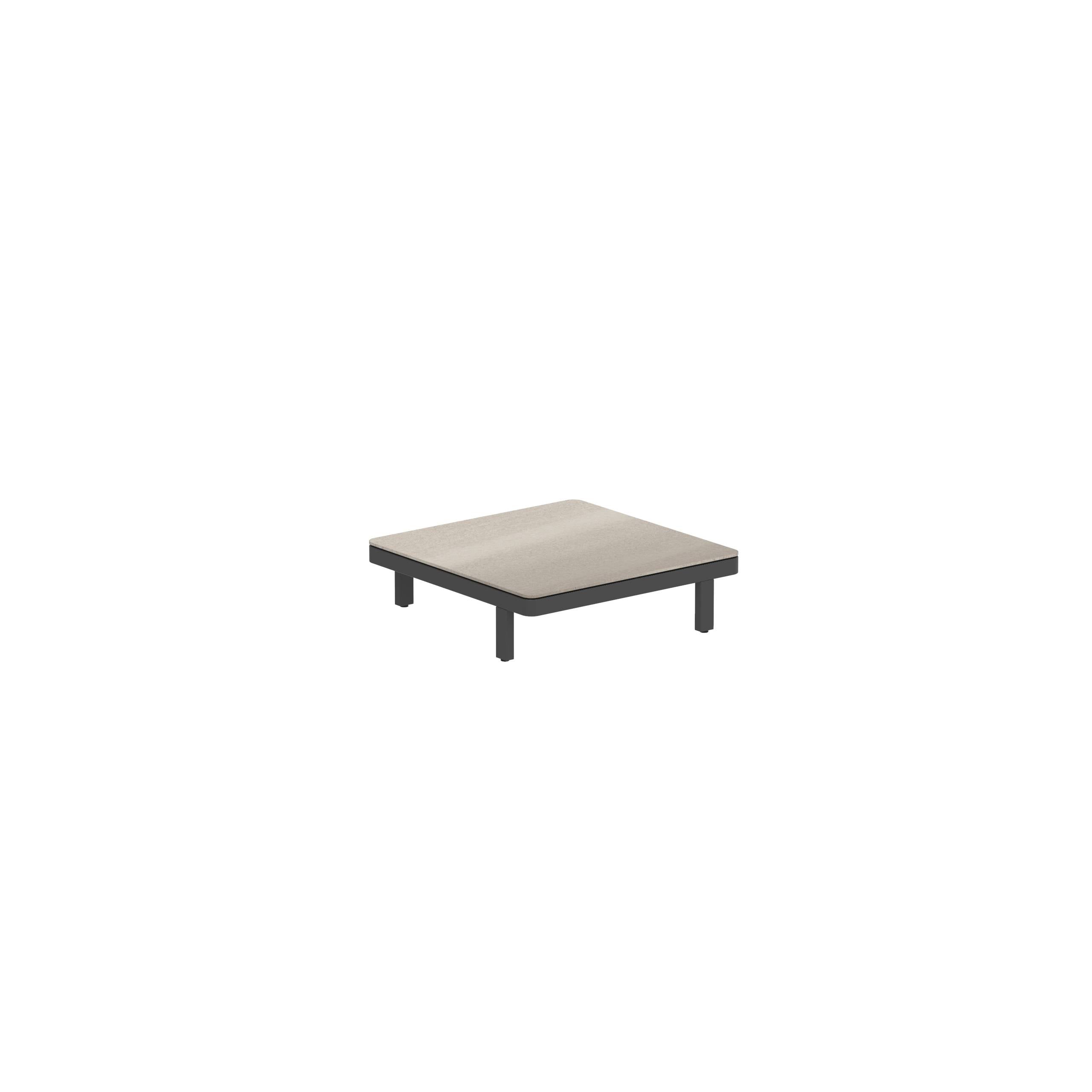 Alura Lounge 80 Ltl Table 80x80x23cm Black Ceramic Tabletop Taupe Grey