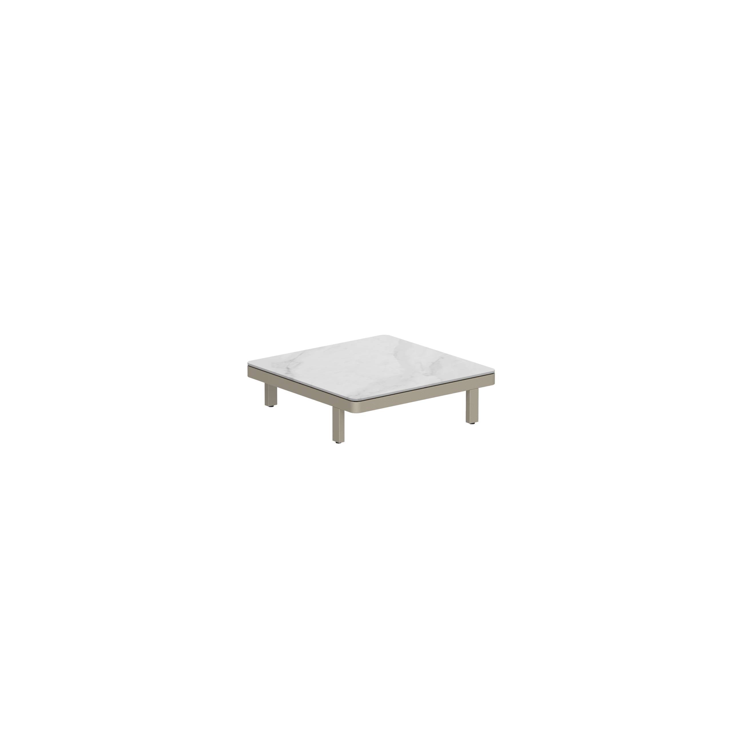 Alura Lounge 80 Ltl Table 80x80x23cm Sand Ceramic Tabletop Bianco Statuario