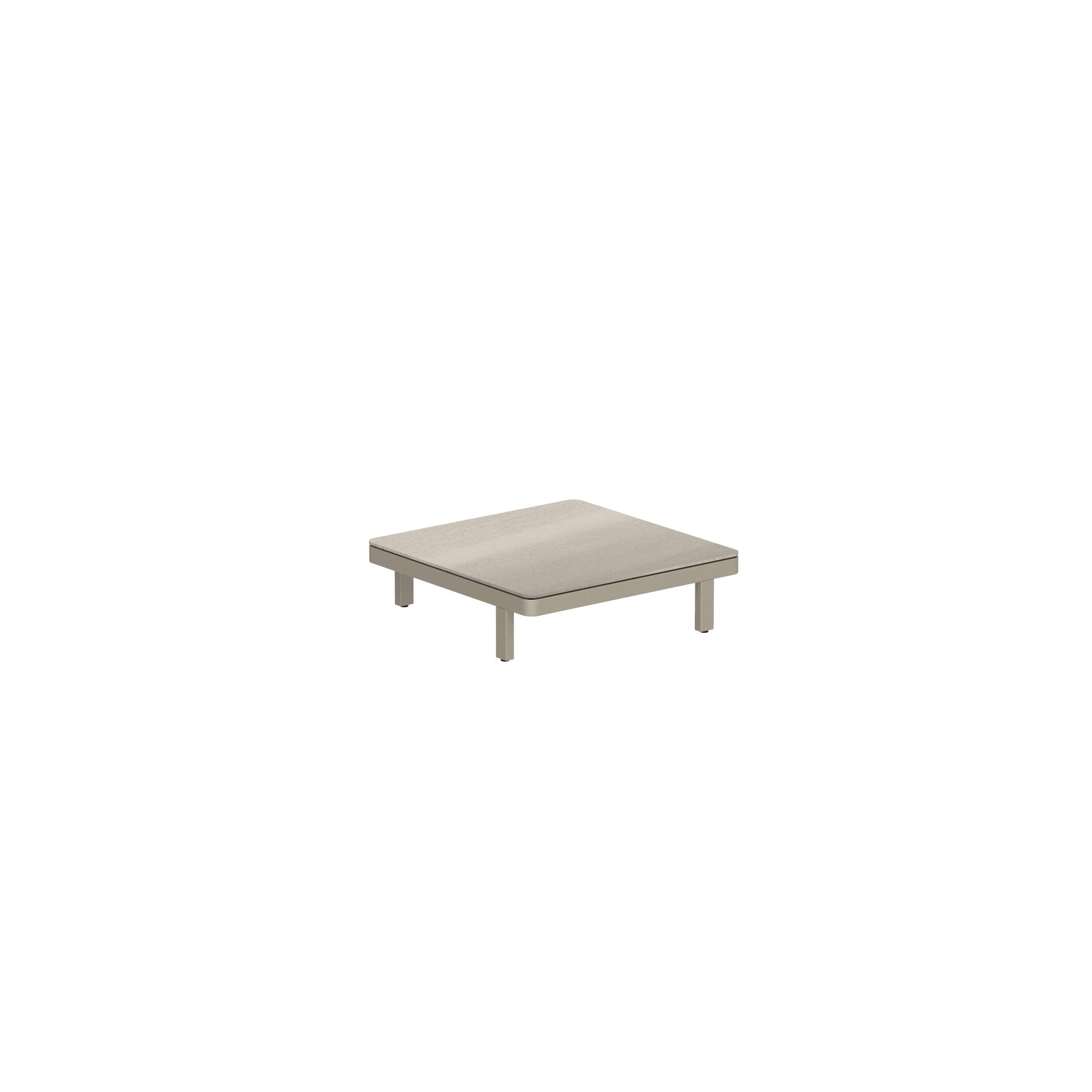 Alura Lounge 80 Ltl Table 80x80x23cm Sand Ceramic Tabletop Taupe Grey