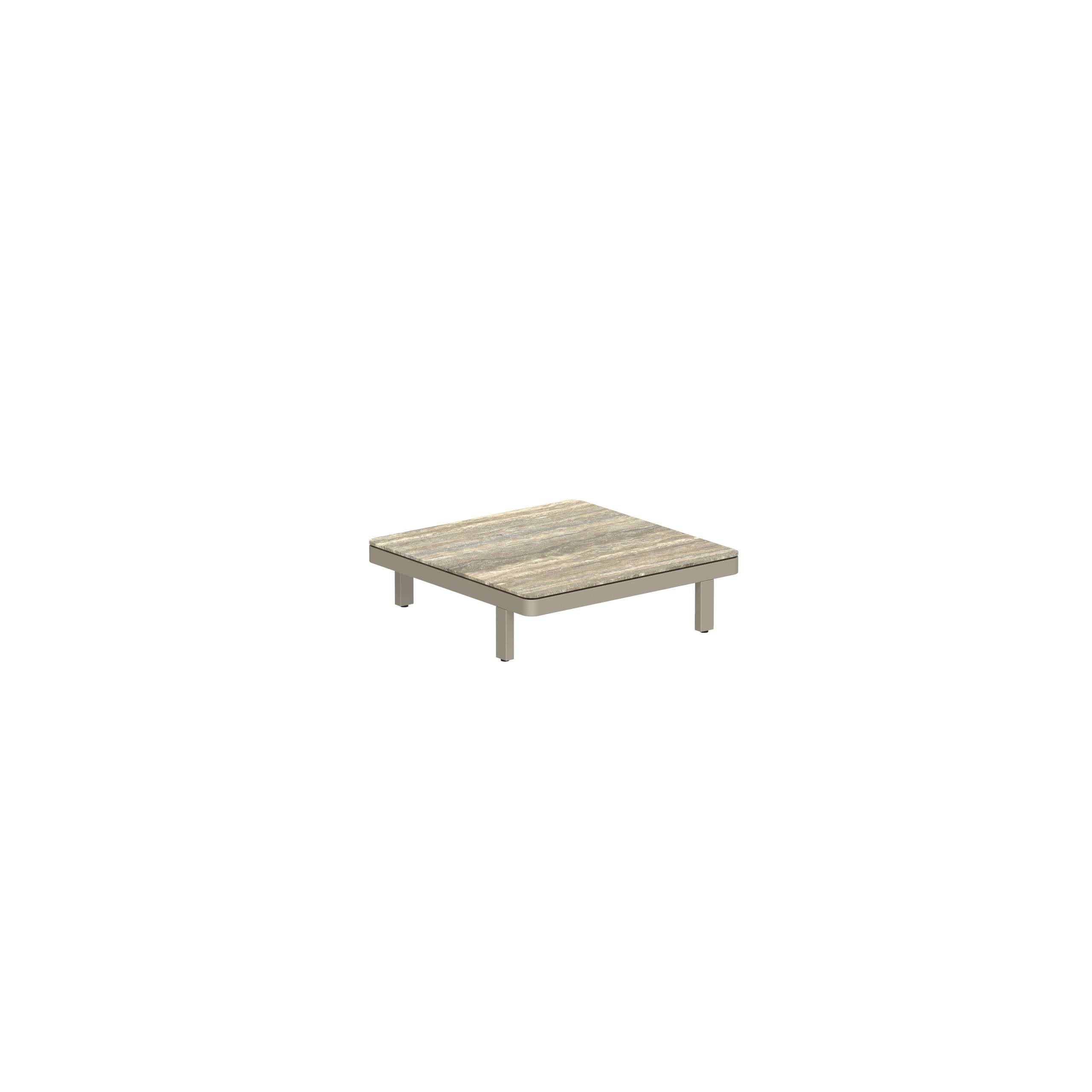 Alura Lounge 80 Ltl Table 80x80x23cm Sand Ceramic Tabletop Travertino