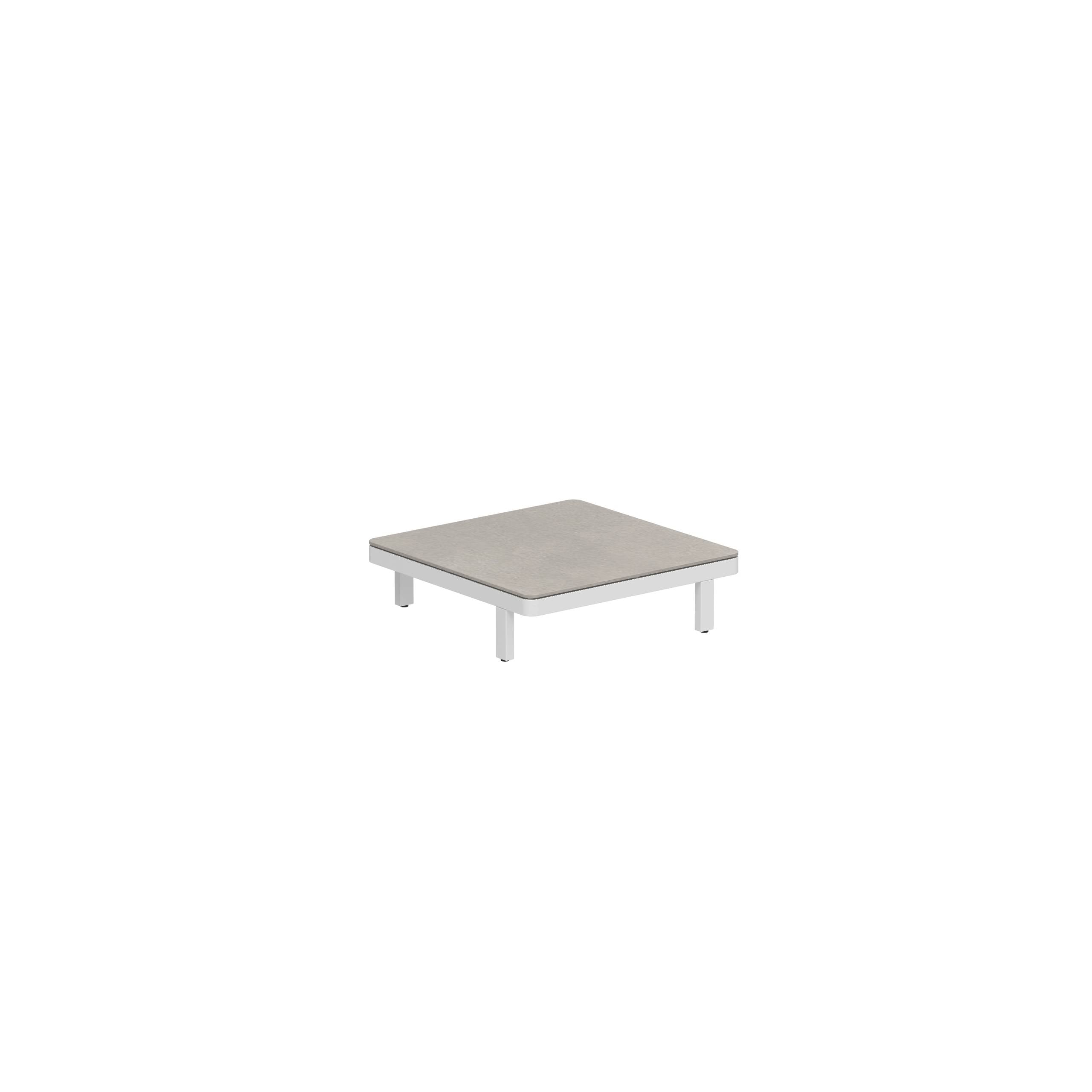 Alura Lounge 80 Ltl Table 80x80x23cm White Ceramic Tabletop Cemento Luminoso