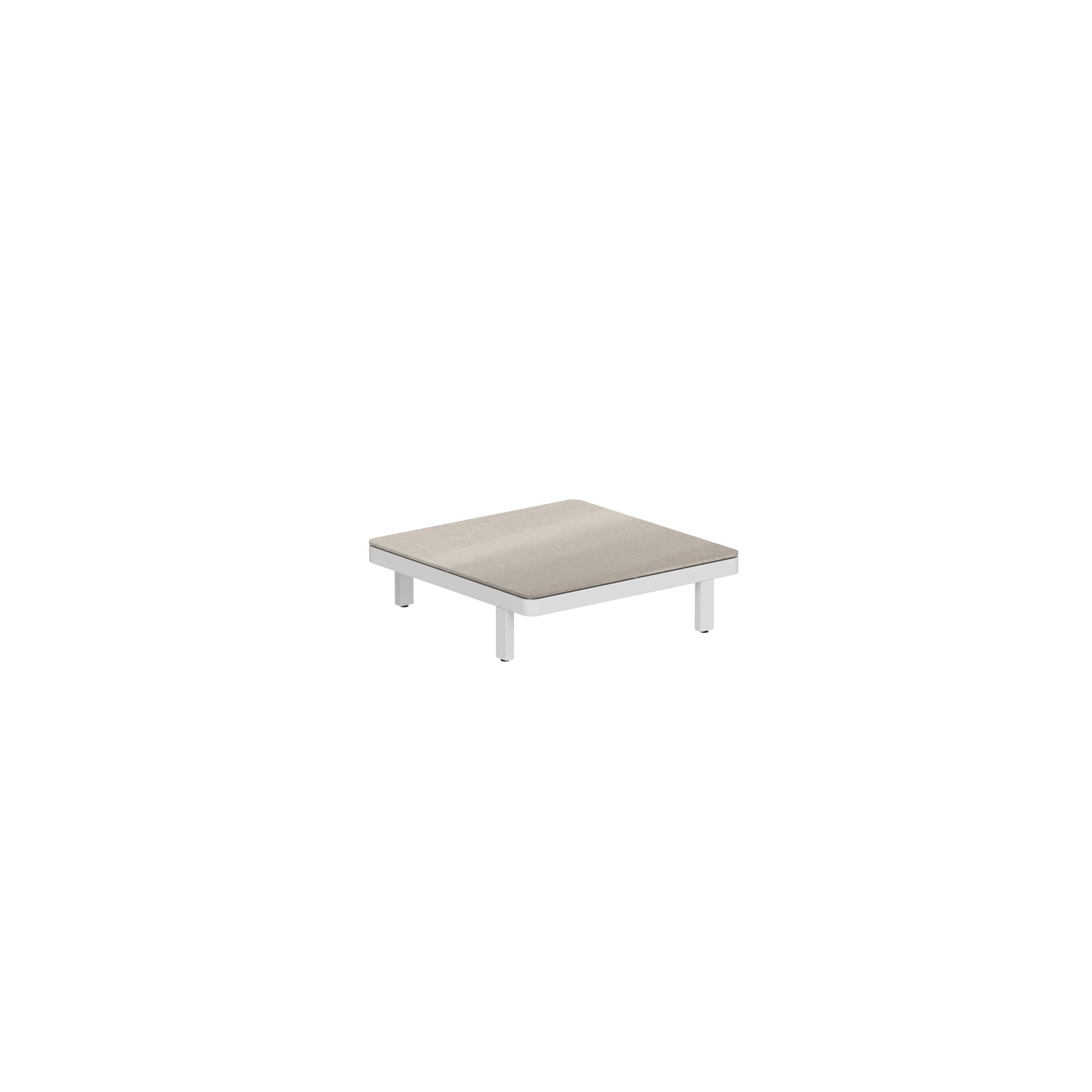 Alura Lounge 80 Ltl Table 80x80x23cm White Ceramic Tabletop Taupe Grey