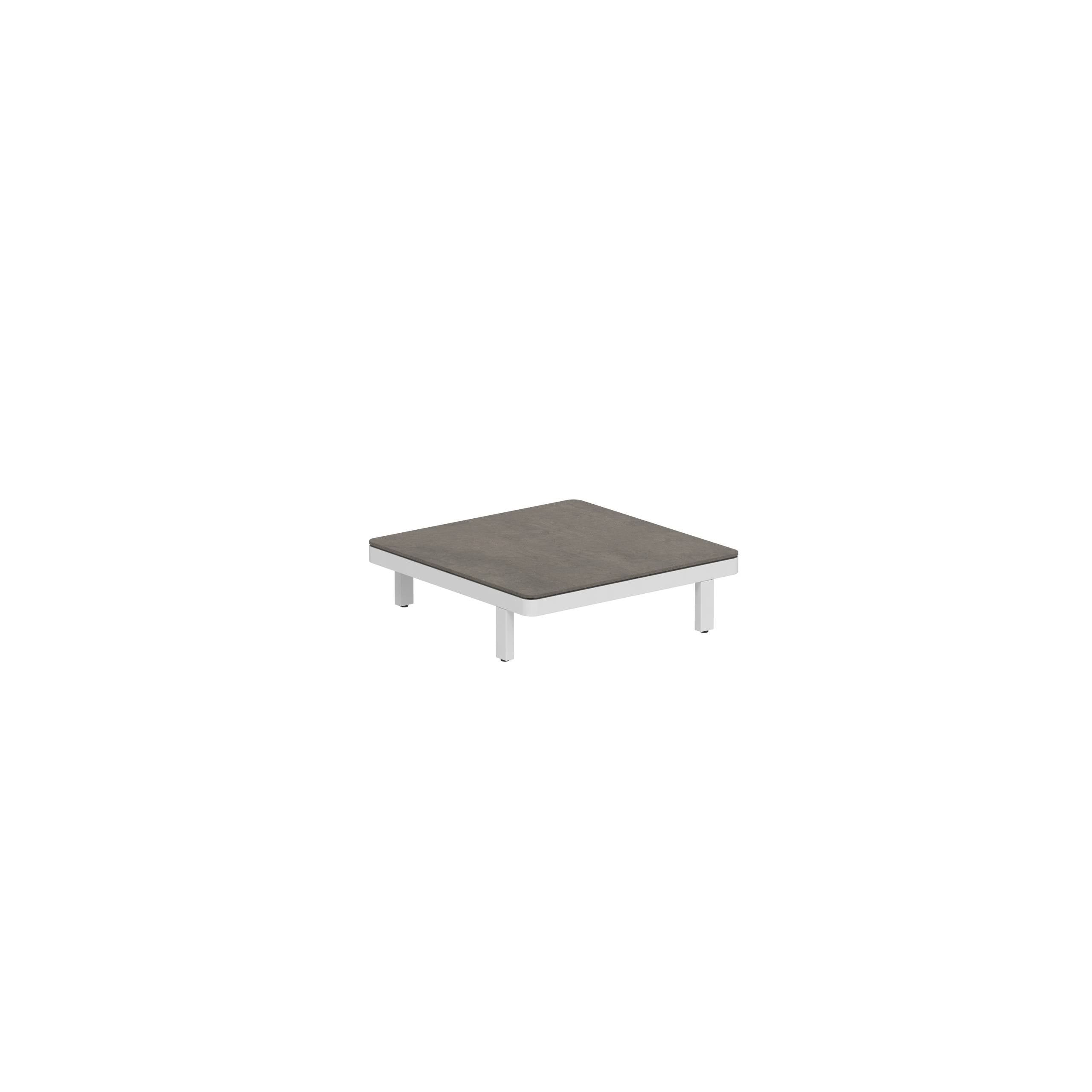 Alura Lounge 80 Ltl Table 80x80x23cm White Ceramic Tabletop Terra Marrone