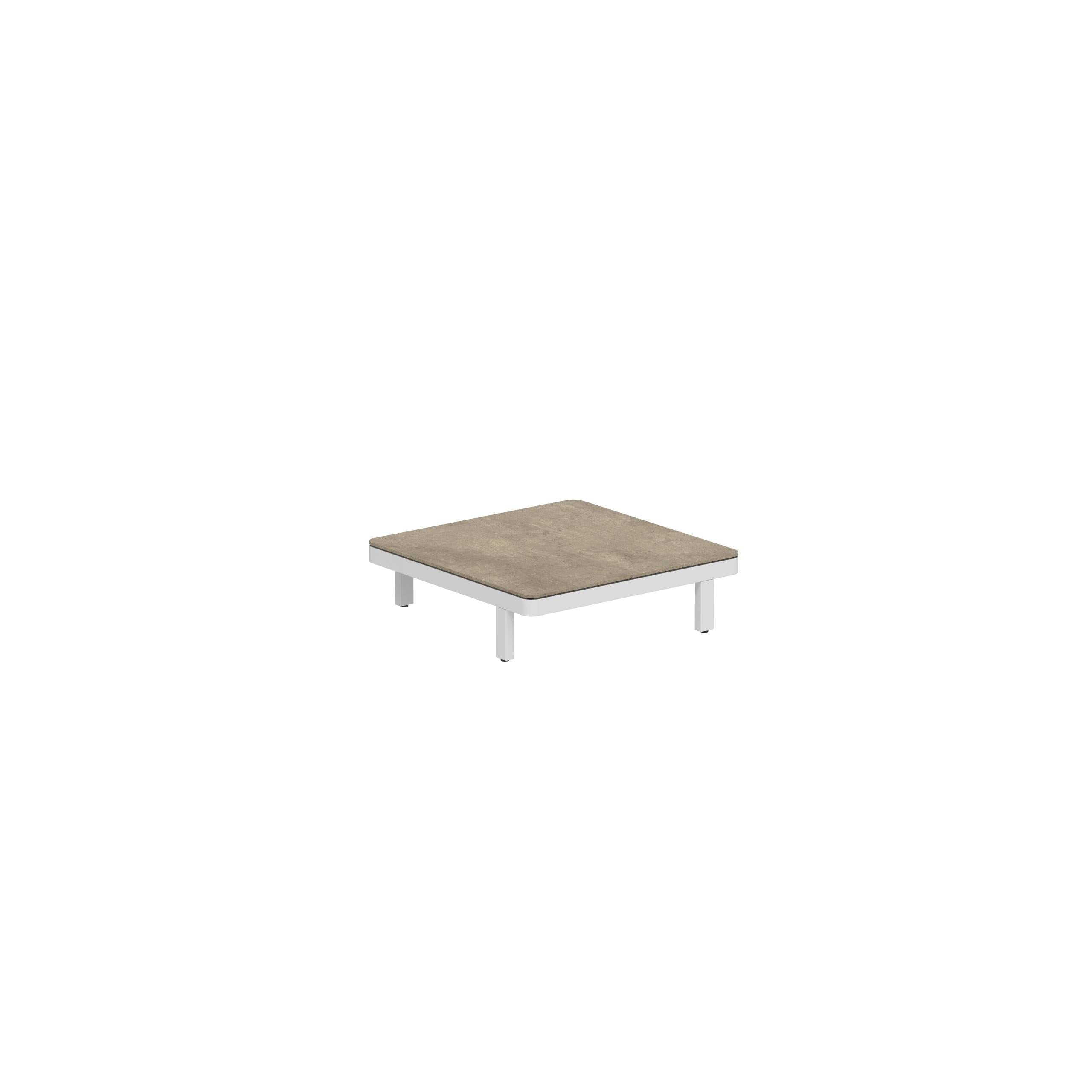 Alura Lounge 80 Ltl Table 80x80x23cm White Ceramic Tabletop Terra Sabbia