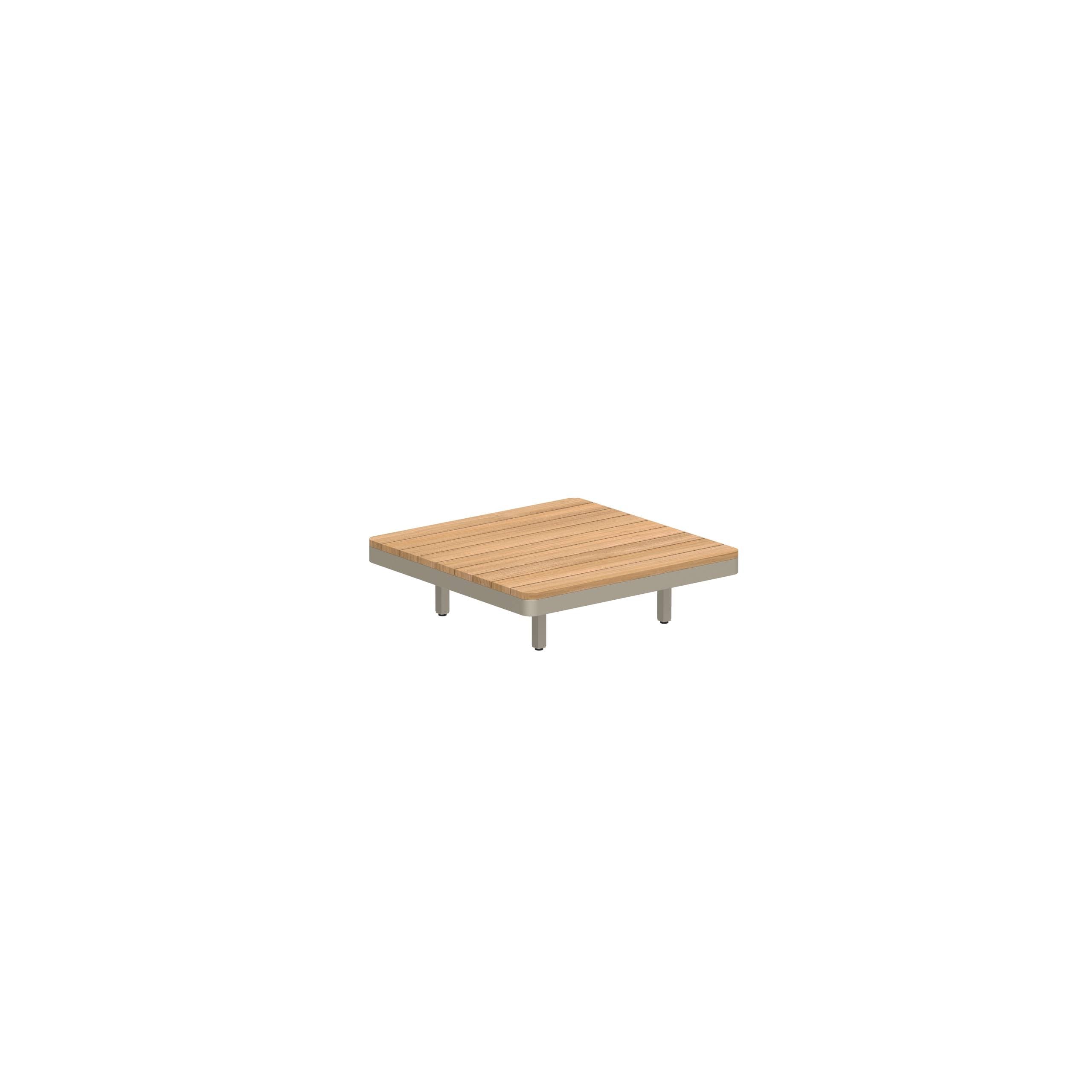 Alura Lounge 80 Table 80x80x23cm Sand Tabletop Teak