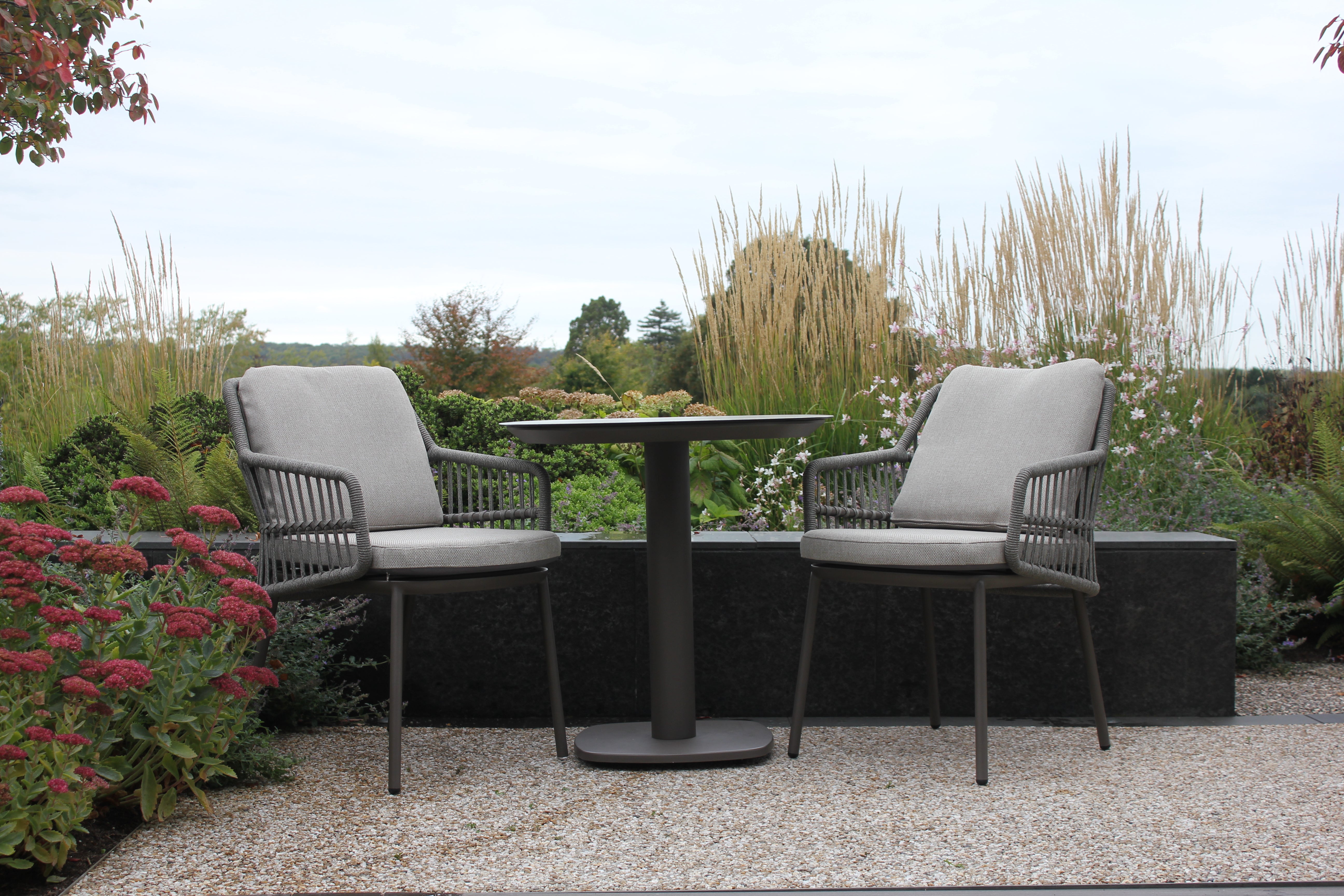 4 Seasons Outdoor Alicante 2 seat with Manolo 75cm Ceramic Dining Table