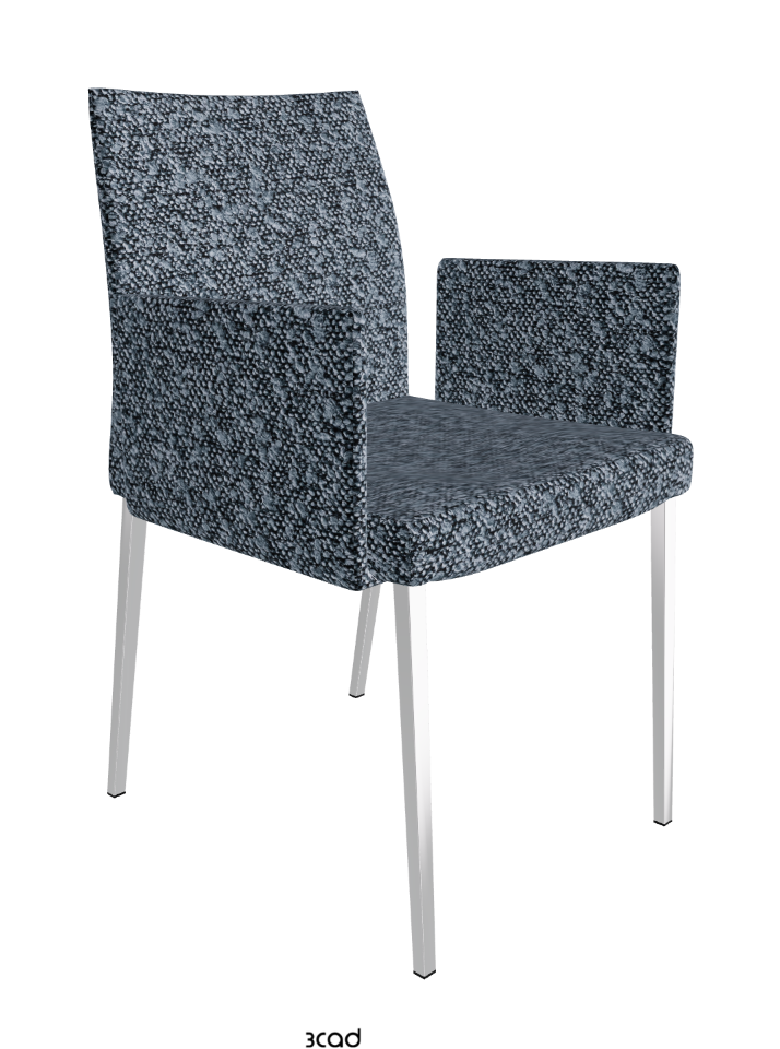 Anna Dining Armchair_Black Chrome_Fabric-_B245