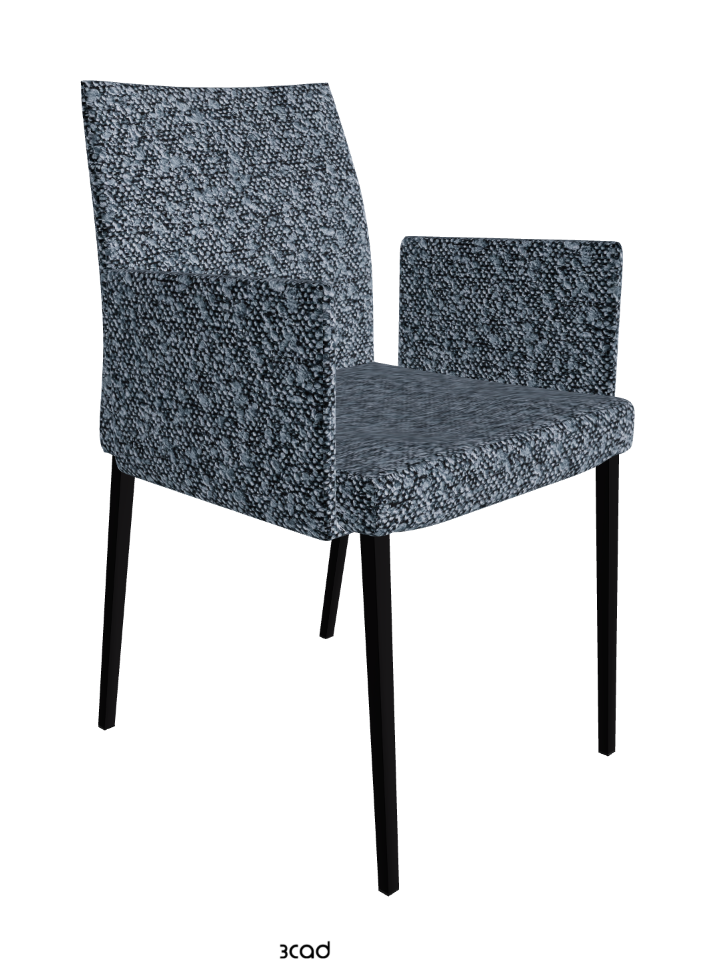Anna Dining Armchair_Matt Black_Fabric_B245
