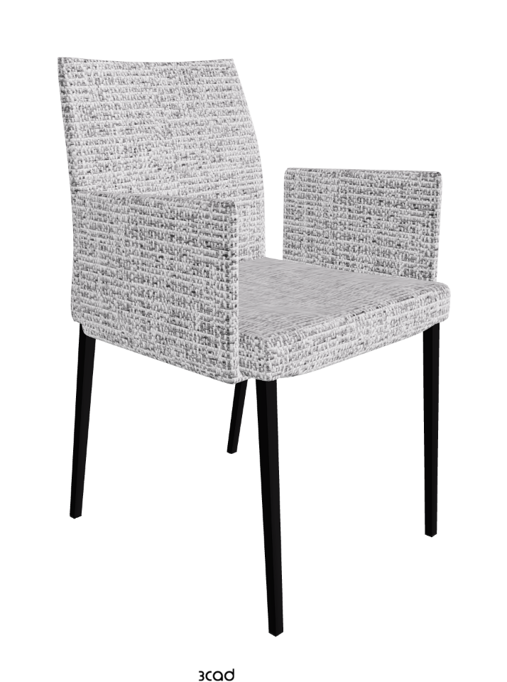 Anna Dining Armchair_Matt Black_Fabric_B811