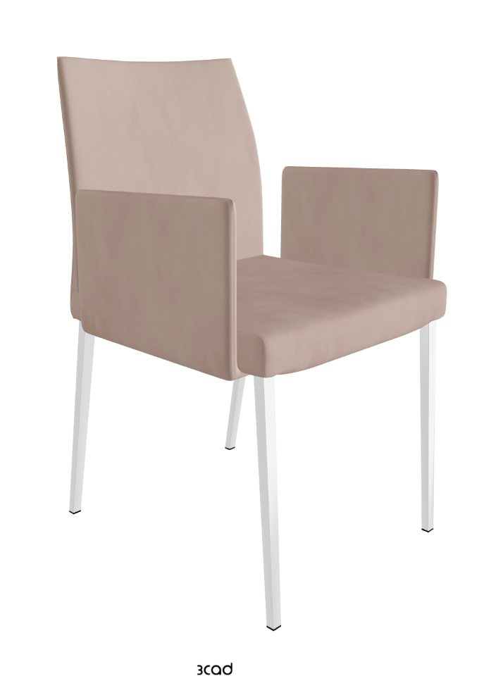 Anna Dining Armchair_Chrome_Micro Nubuk:_Dusty Rose