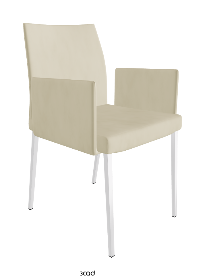Anna Dining Armchair_Chrome_Micro Nubuk:_Beige